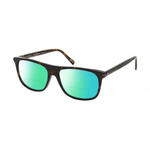 SCH294 Unisex Polarized Bifocal Sunglasses Brown Tortoise Gunmetal 57 mm Green Mirror by Chopard