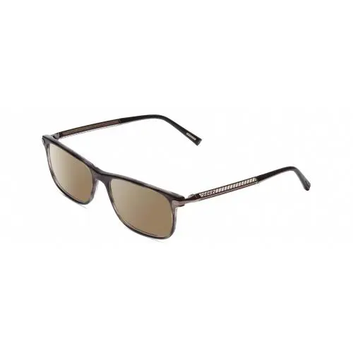Chopard Carbon Fiber Wood VCH249 Unisex Polarized Sunglasses in Black/grey 55 mm Amber Brown Polar
