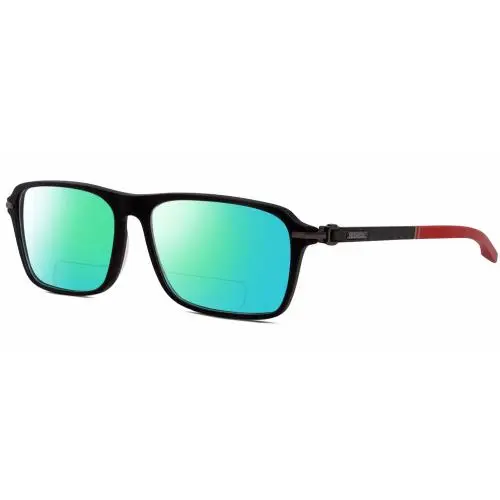VCH310 Unisex Designer Polarized Bifocal Sunglasses Black Gold Grey 52mm Green Mirror by Chopard