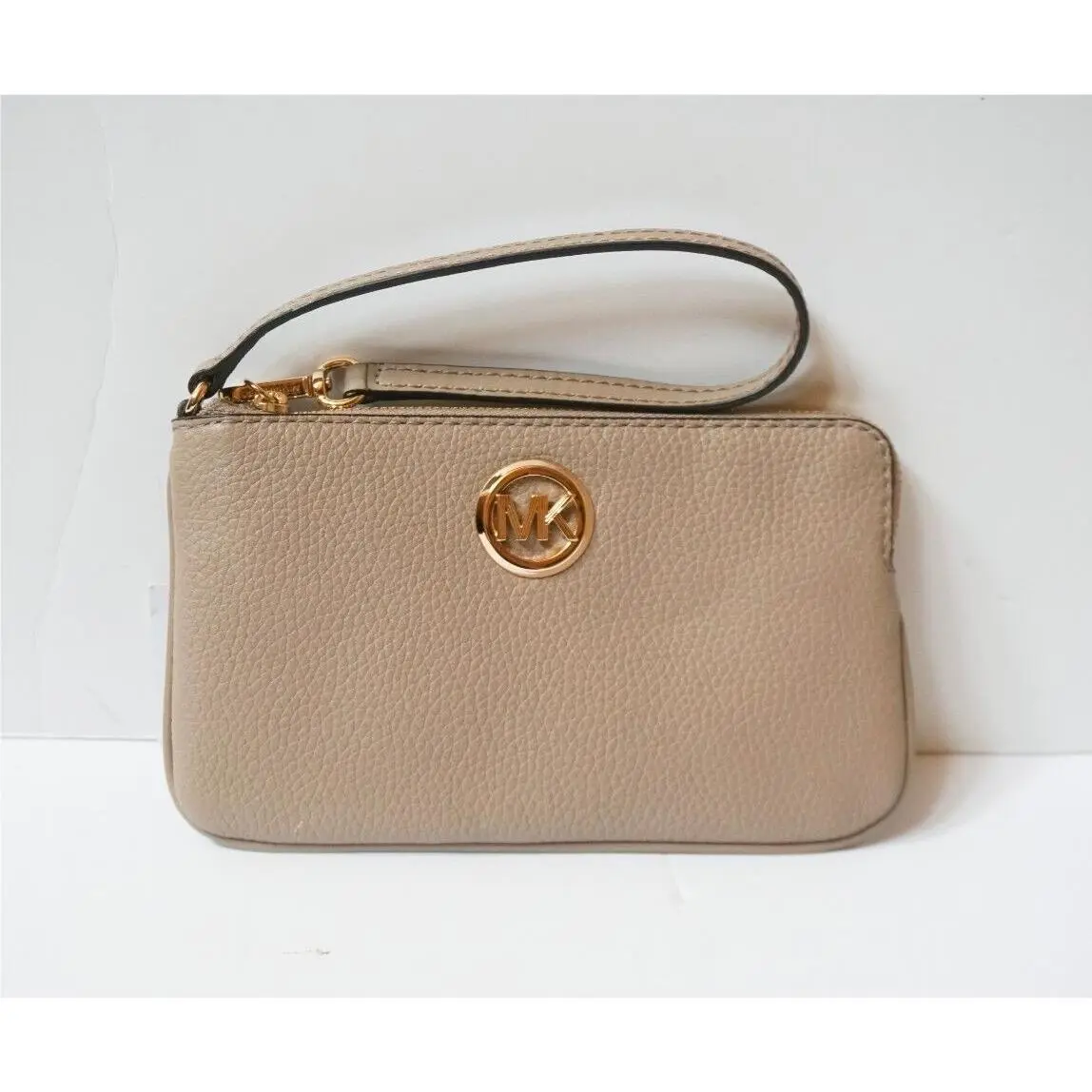 Jet Set Travel Large Top Zip Leather Wristlet Truffle by Michael Kors