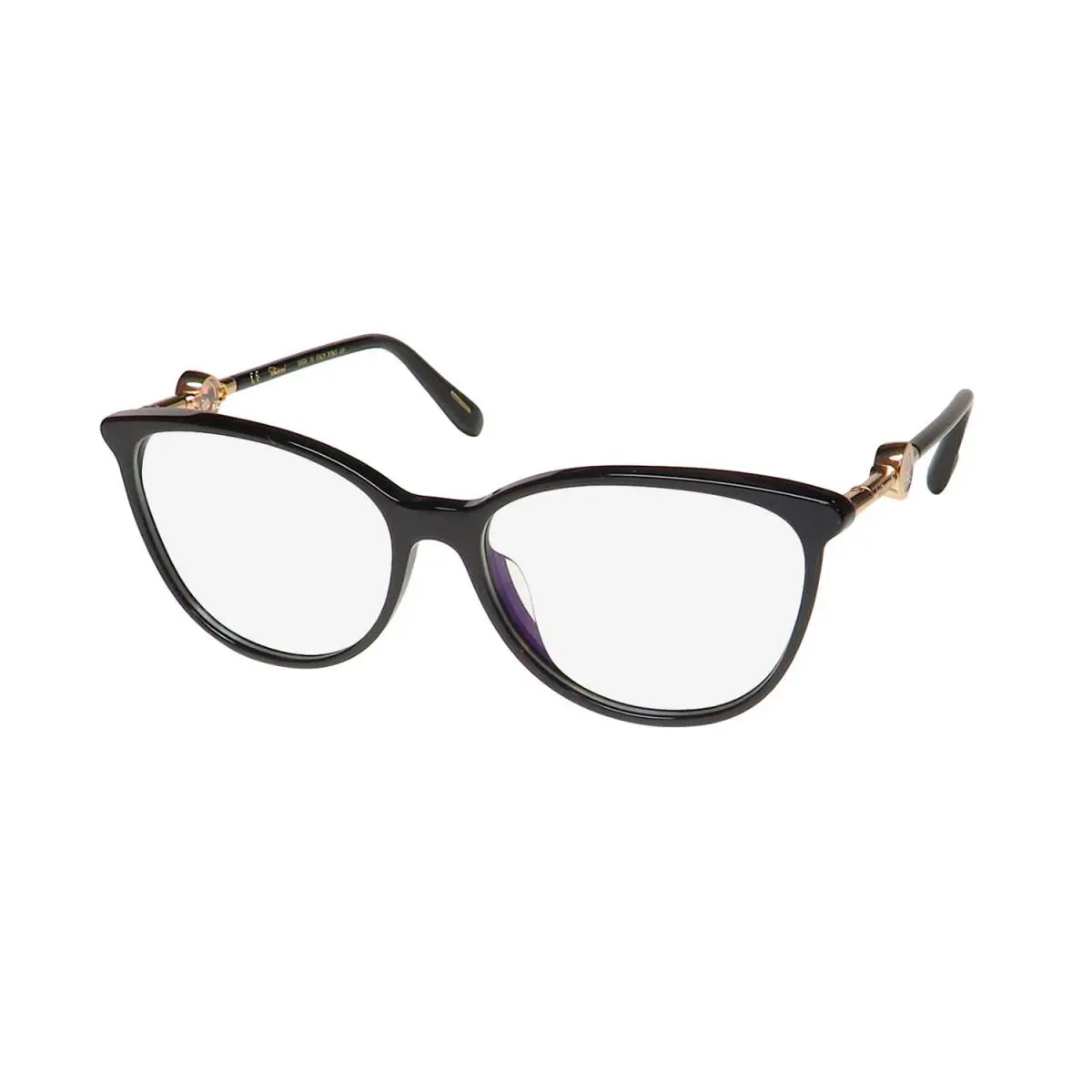 Chopard VCH283S Eyeglasses Cat Eye Black Italy Full-rim Plastic 55-15-140