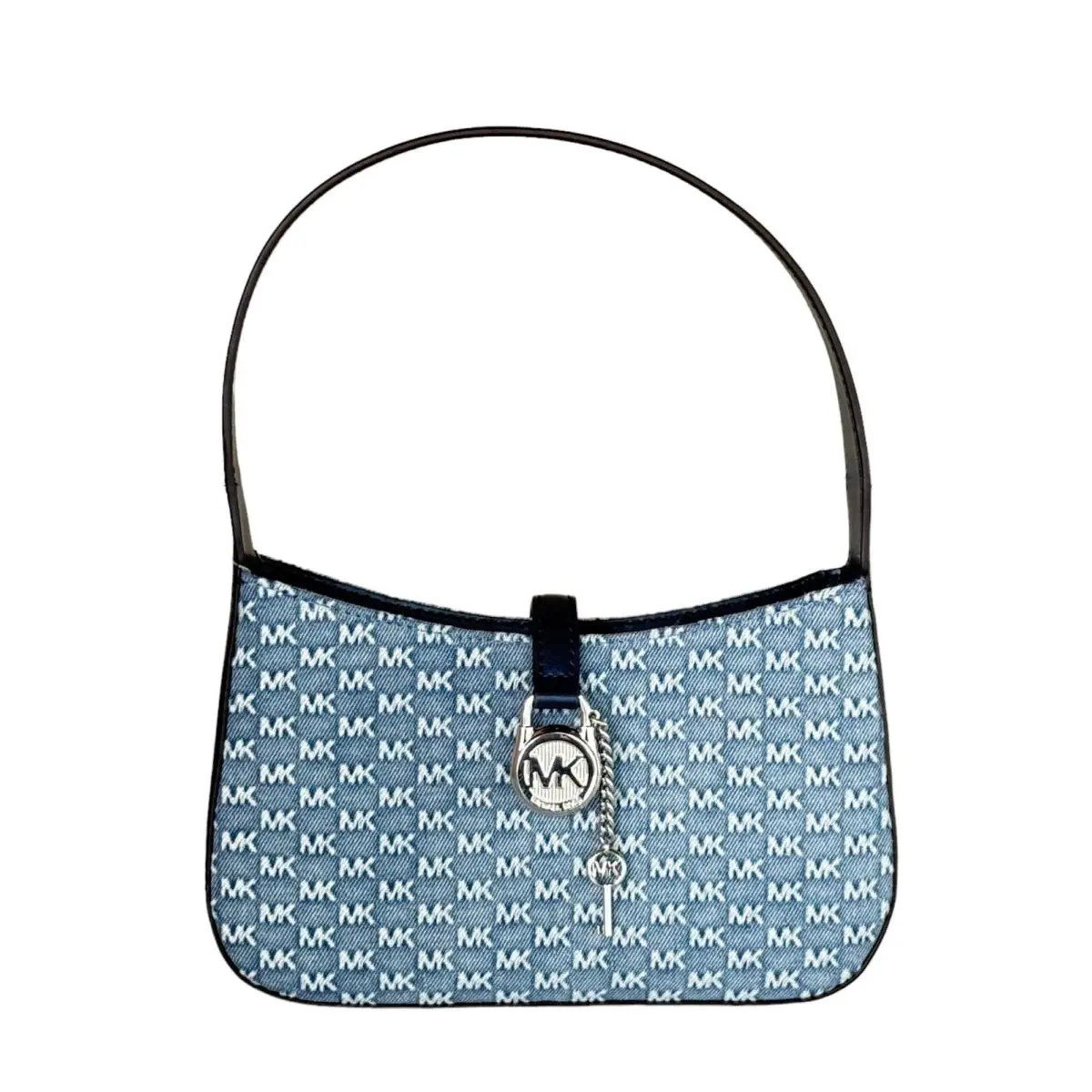 Michael Kors Lyra Small Pouchette Shoulder Bag MK Light Denim