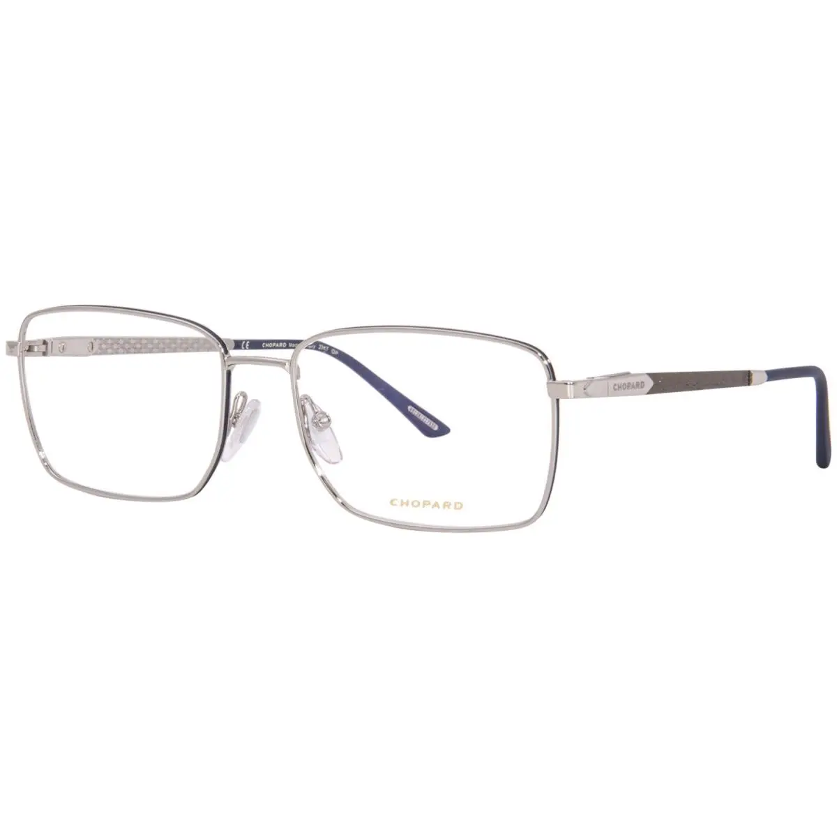 Chopard VCHG05 0579 Titanium Eyeglasses Men`s Silver Full Rim Square Shape 57mm - Frame: Silver