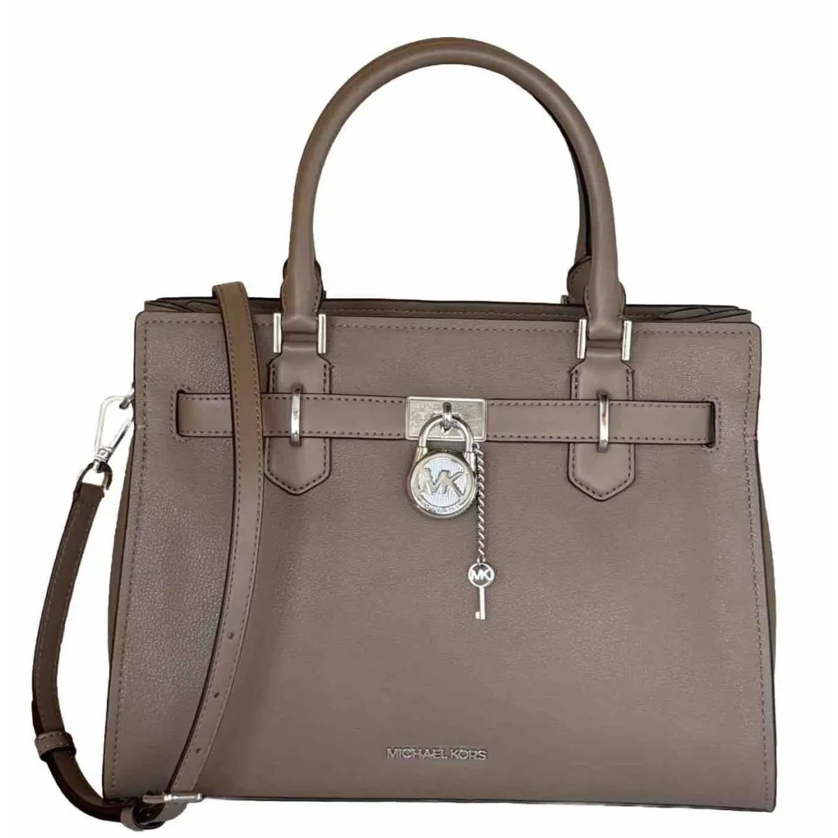 Michael Kors Hamilton Medium Satchel Shoulder Crossbody Leather Bag Dusk