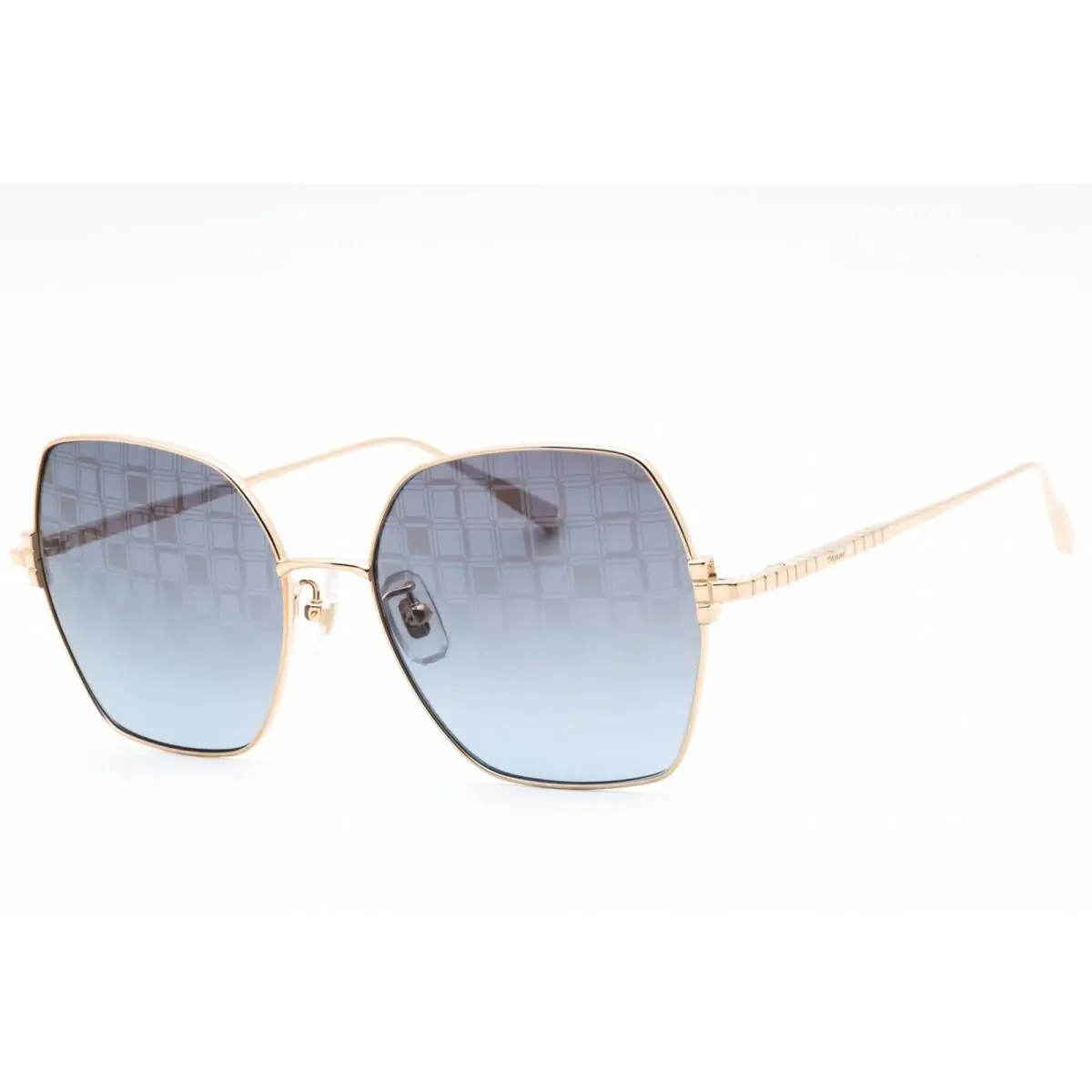 Chopard Women`s Sunglasses Shiny Rose Gold Metal Full Rim Butterfly SCHL02M 300L