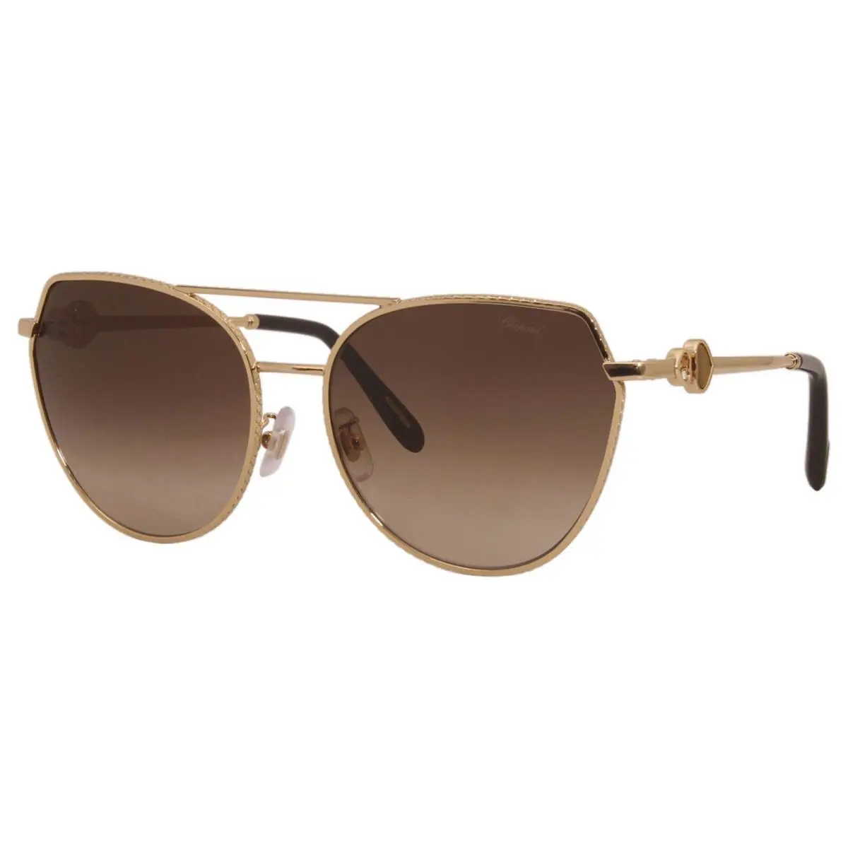 Chopard SCHC87S 08FC Sunglasses Women`s Rose Gold-brown/brown Gradient Lens 60mm
