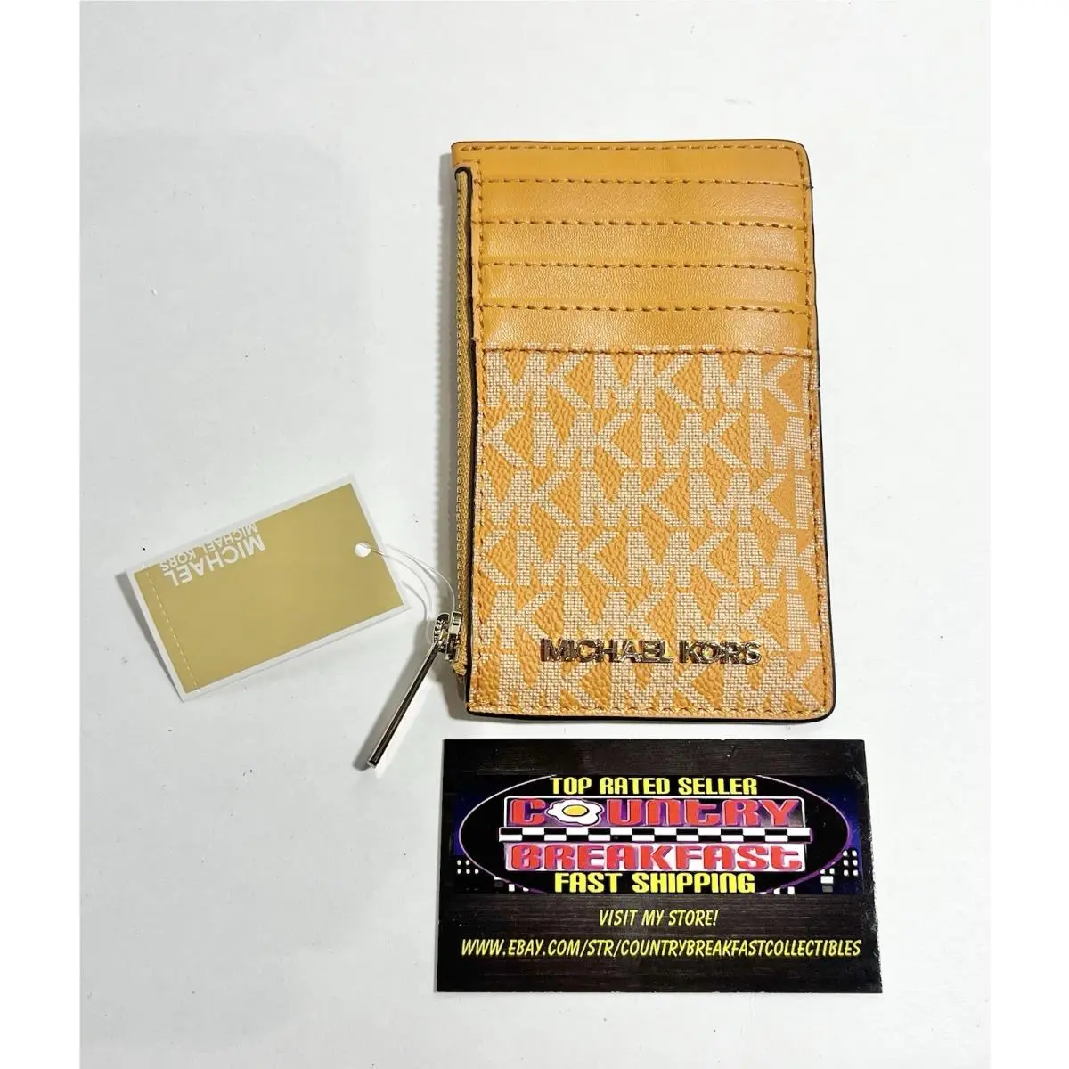 Michael Kors Jet Set Travel Card Case Wallet MK Honeycomb