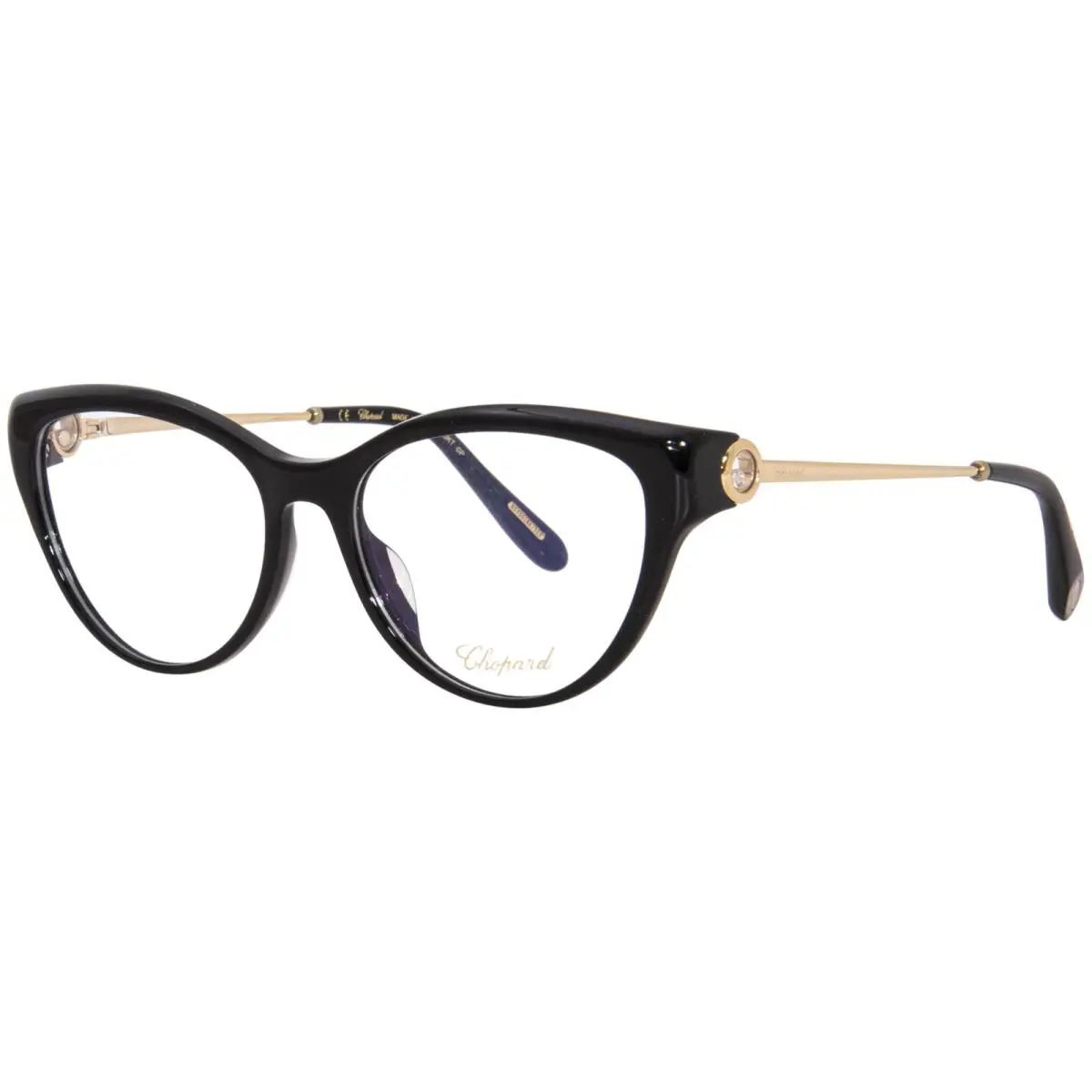 Chopard VCH323S 0700 Titanium Eyeglasses Frame Women`s Black Full Rim 53mm - Frame: Black