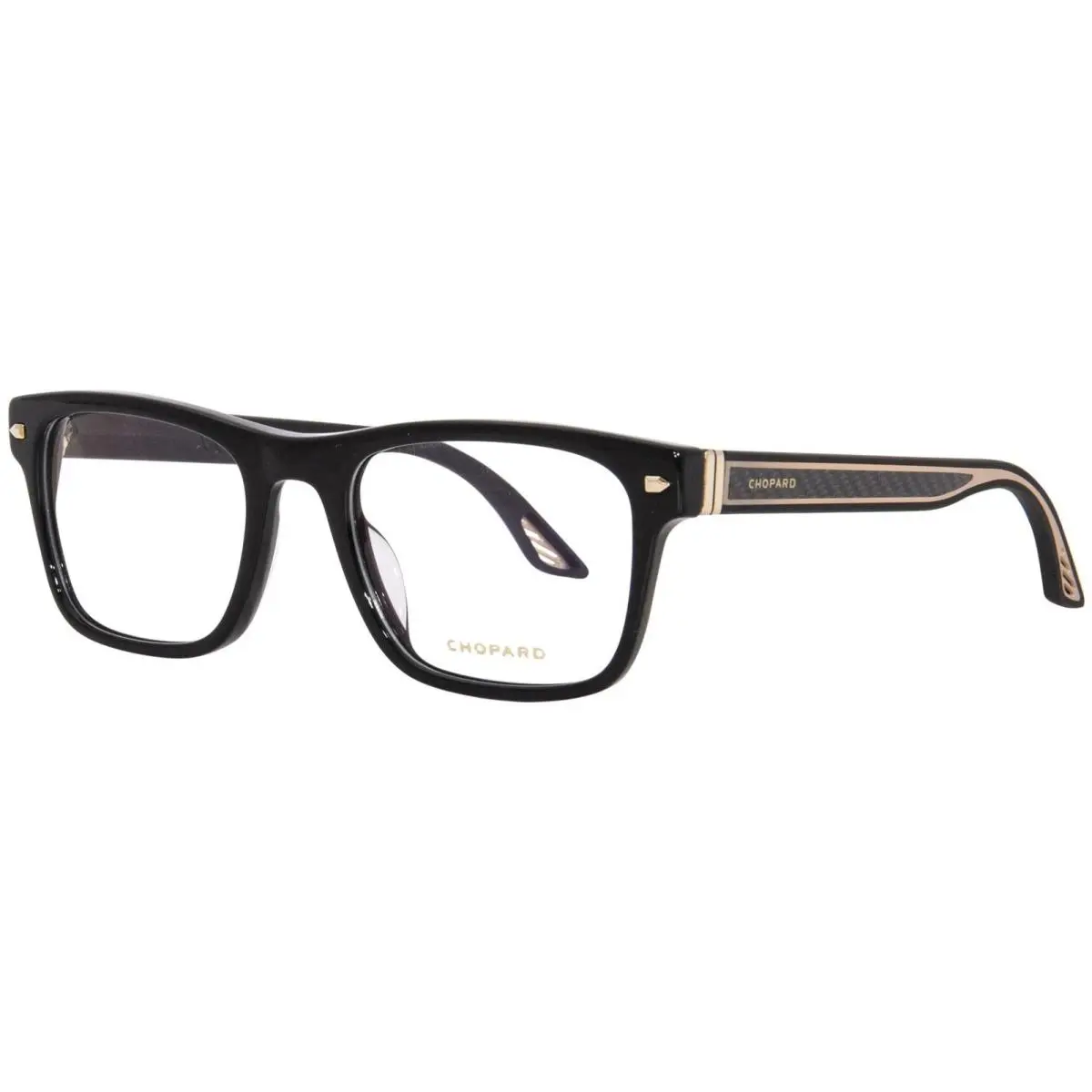 VCH326 0700 Titanium Eyeglasses Men`s Black Full Rim Square Shape 53mm by Chopard