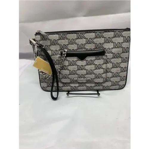Michael Kors Jet Set Large 2 in 1 Card Case and Wristlet Wallet Clutch in Black