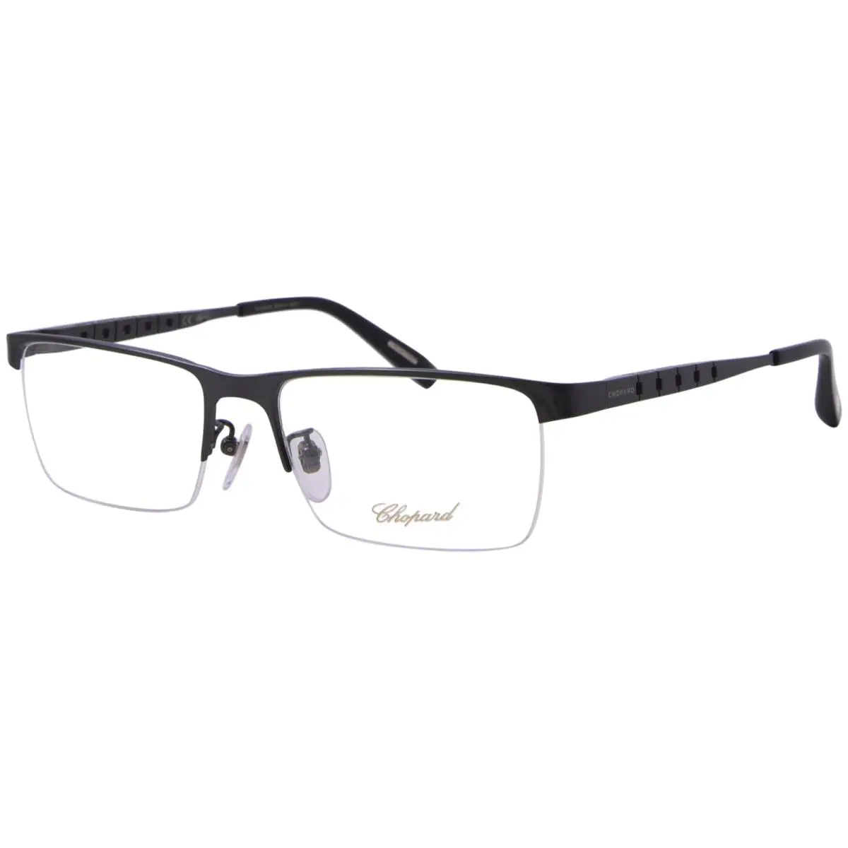 Chopard VCHA98M K10 Eyeglasses Gunmetal Semi Rim Rectangle Shape 57mm
