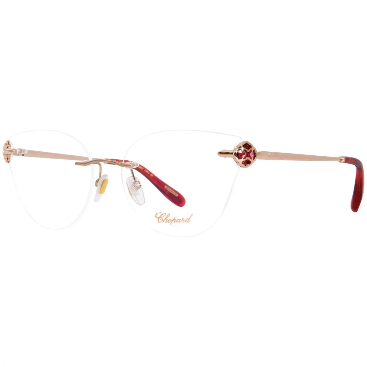 VCHF87S 08FC Titanium Eyeglasses Women`s 23KT Rose Gold Plated Rimless by Chopard