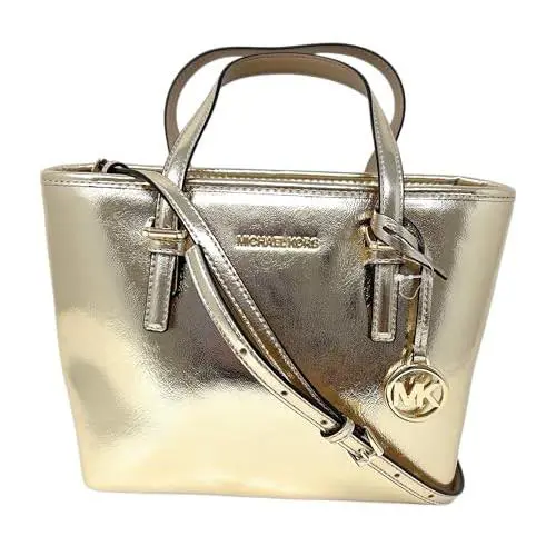 35H3GTVT0M Michael Kors XS Carry All Jet Set Travel Womens Tote Pale Gold XS