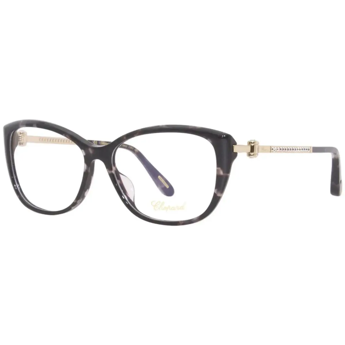 Chopard VCH290S 0721 Eyeglasses Frame Women`s Grey Tortoise/gold Full Rim 54mm