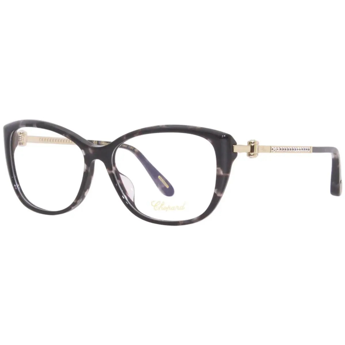 Chopard VCH290S 0721 Eyeglasses Frame Women`s Grey Tortoise/gold Full Rim 54mm - Frame: Gray