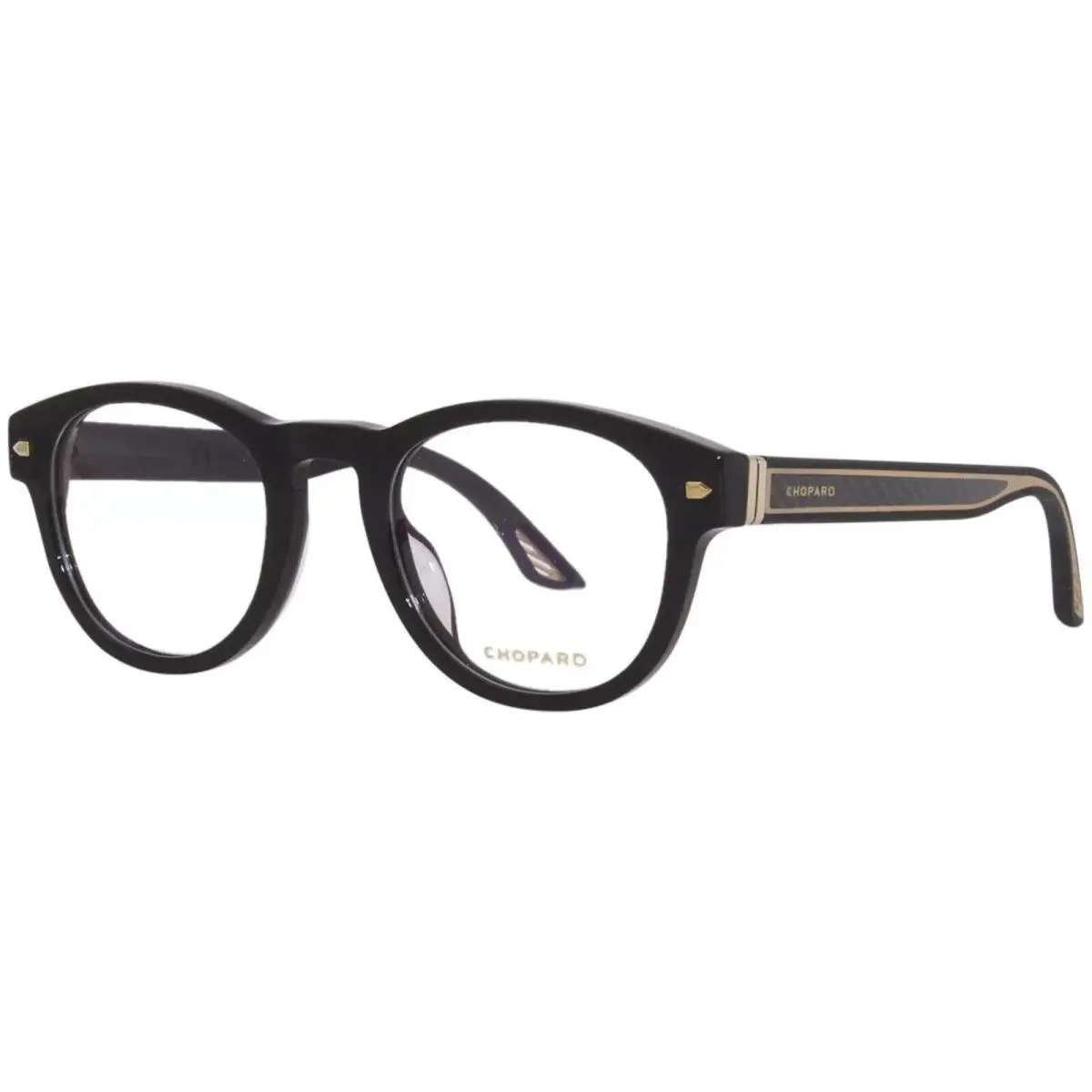 VCH327 0700 Eyeglasses Frame Men`s Black Full Rim Round Shape 49mm by Chopard