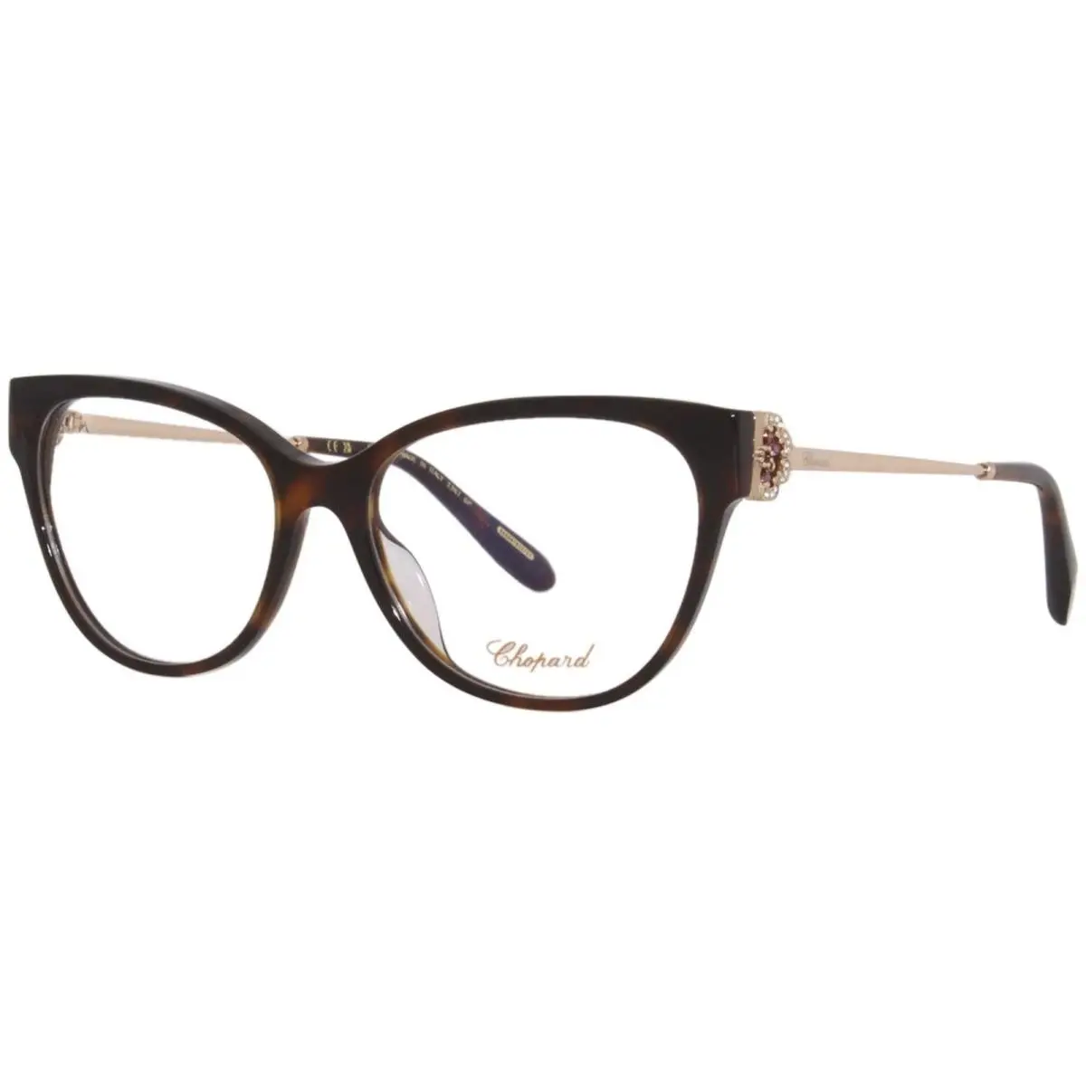 Chopard VCH325S 01AY Titanium Eyeglasses Women`s Dark Havana/23KT Gold Plated
