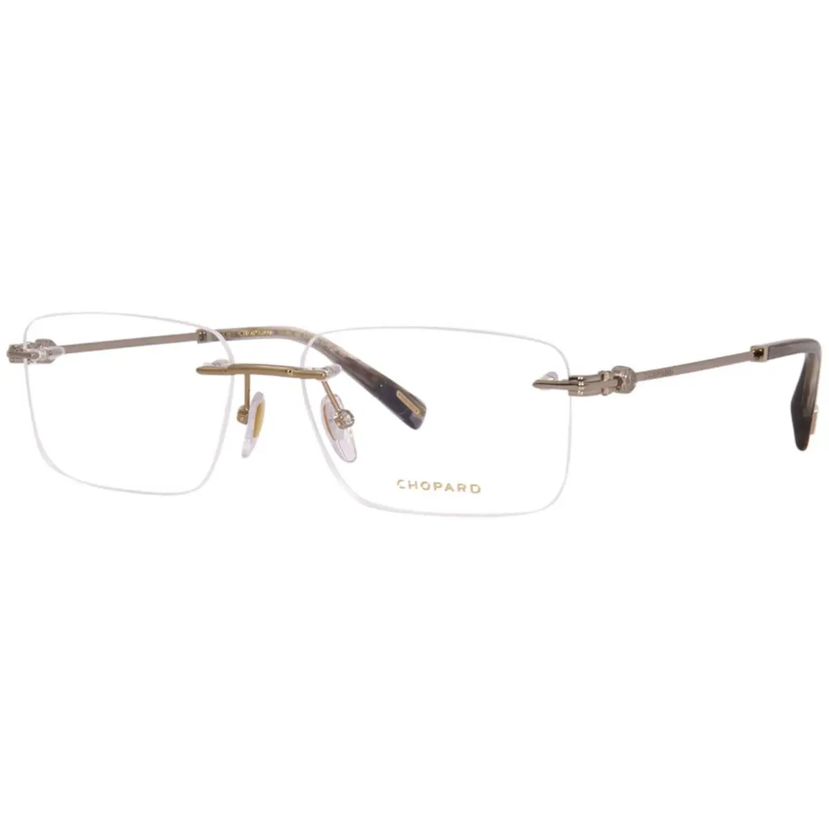 Chopard VCHG39 08FF Titanium Eyeglasses Grey/23KT White Gold Plated Rimless 57mm - Frame: Gray