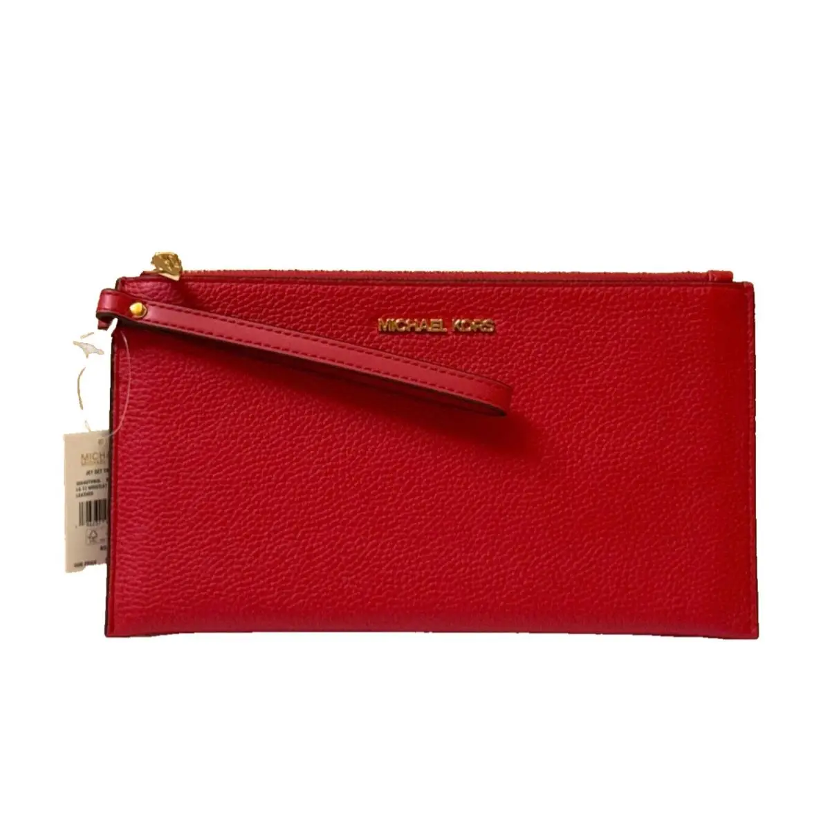 Jet Set Travel Large Clutch Leather Wristlet Red by Michael Kors