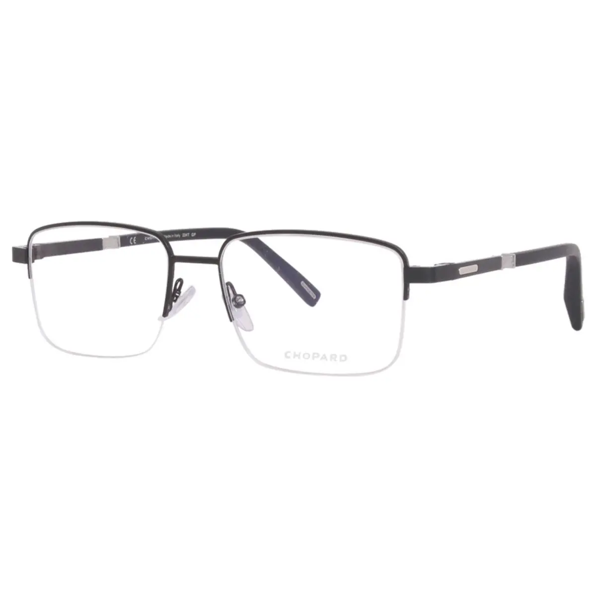Chopard VCHF55 0531 Eyeglasses Frame Men`s Black/silver 23KT Full Rim 56mm - Frame: Black