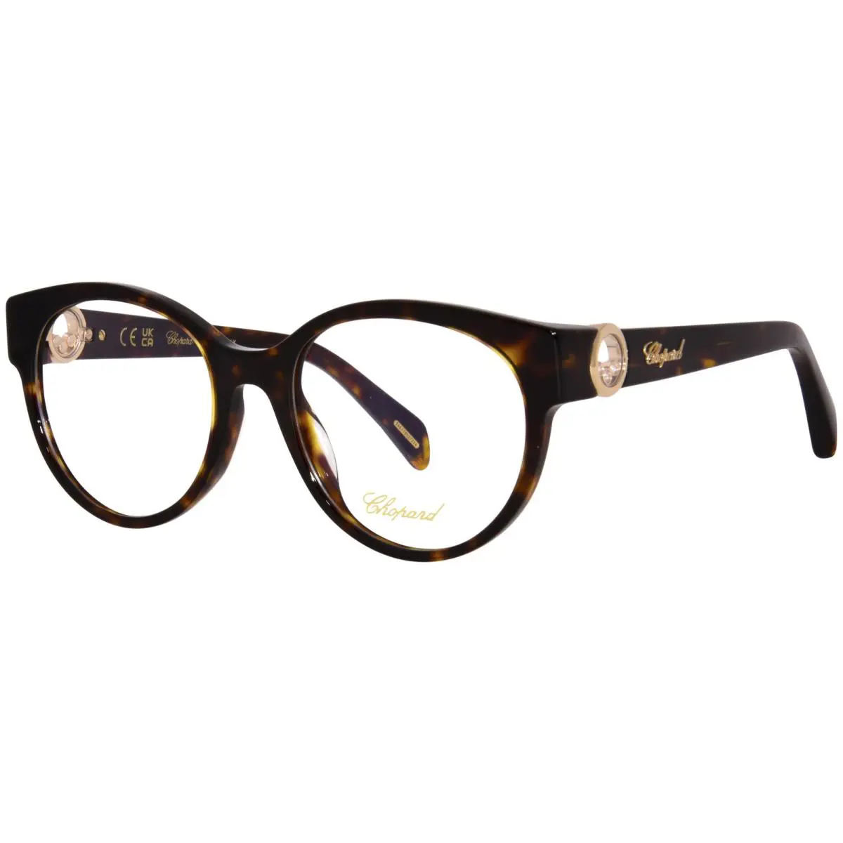 Chopard VCH350S 0909 Eyeglasses Women`s Classic Havana Full Rim Cat Eye 53mm - Frame: Brown