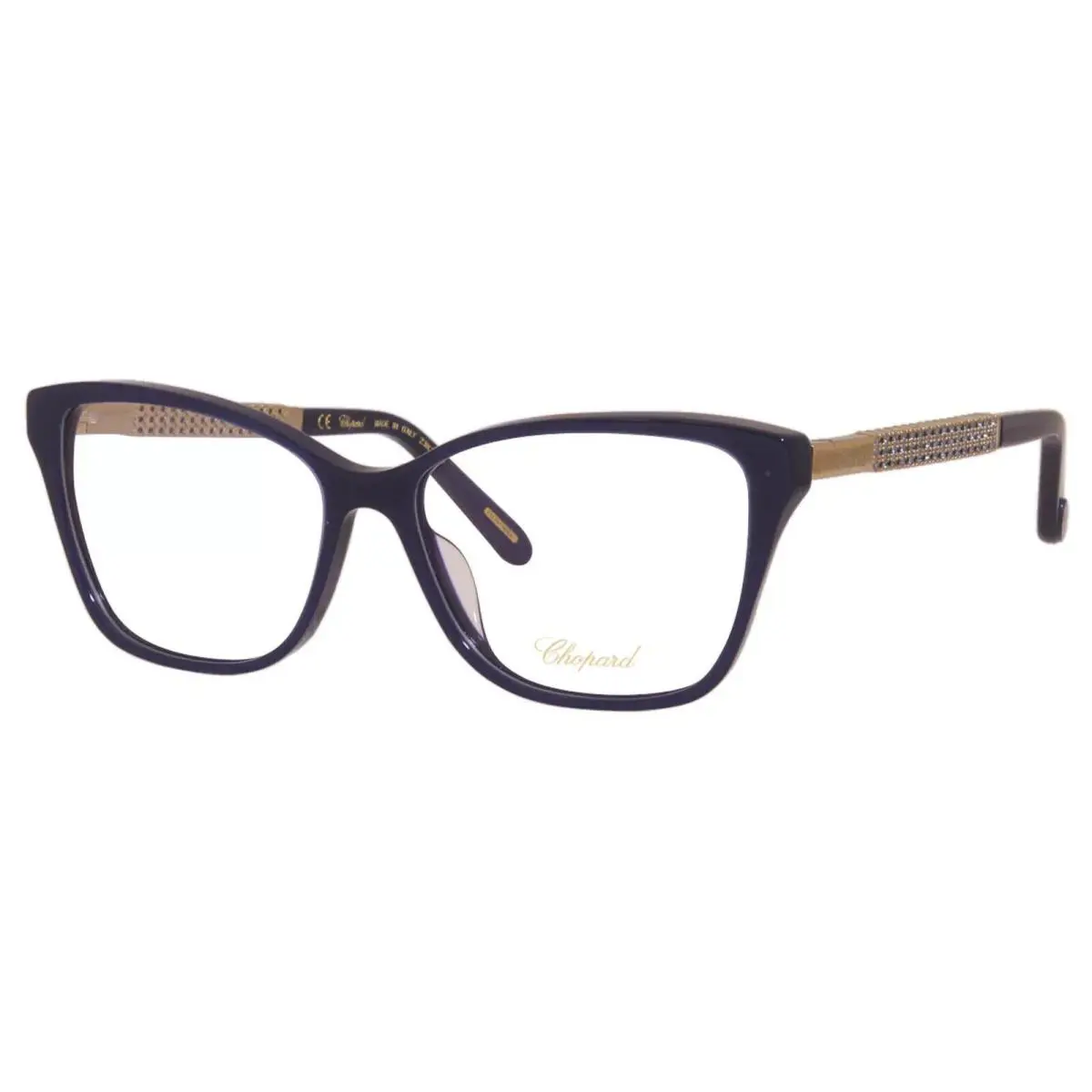 Chopard VCH282S 0M34 Eyeglasses Women`s 23KT Navy Full Rim Optical Frame 56mm - Frame: Blue