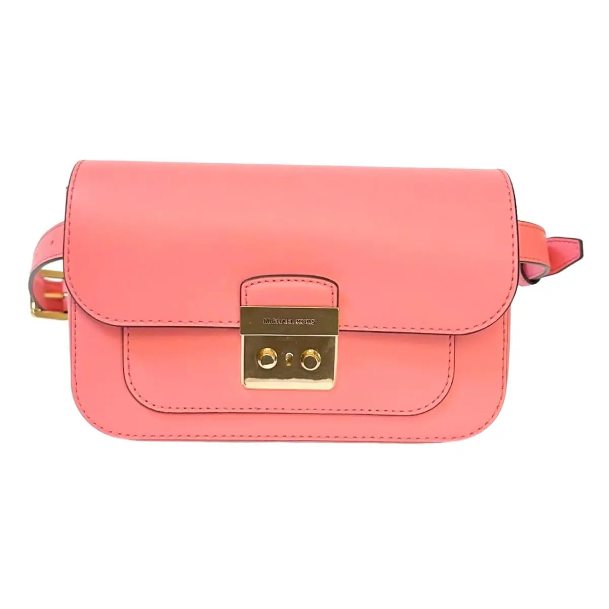 Michael Kors Sloan Editor Small Flap Belt Bag Crossbody Tea Rose Leather