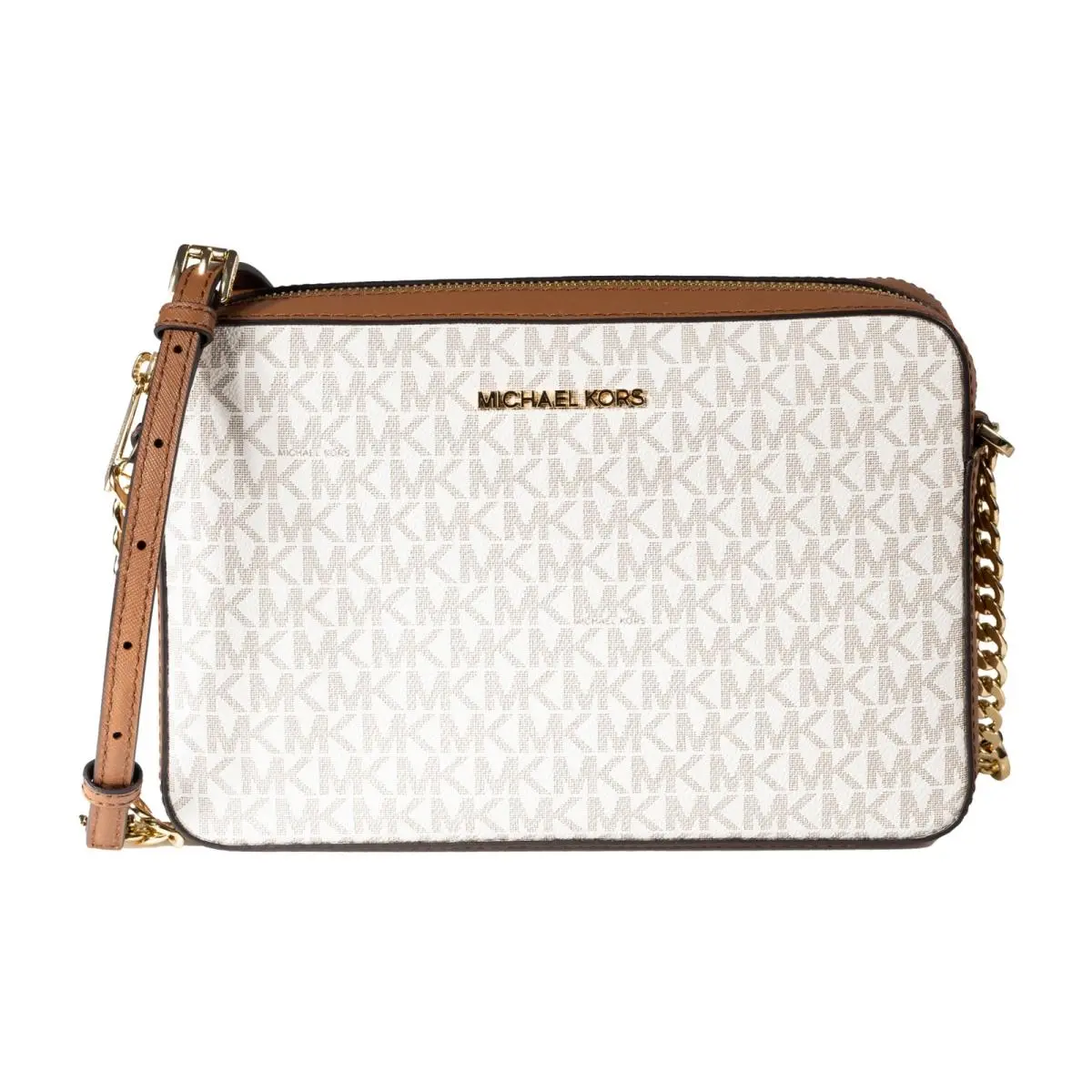 Michael Kors Jet Set Large Crossbody Gold-tone Hardware/vanilla One Size
