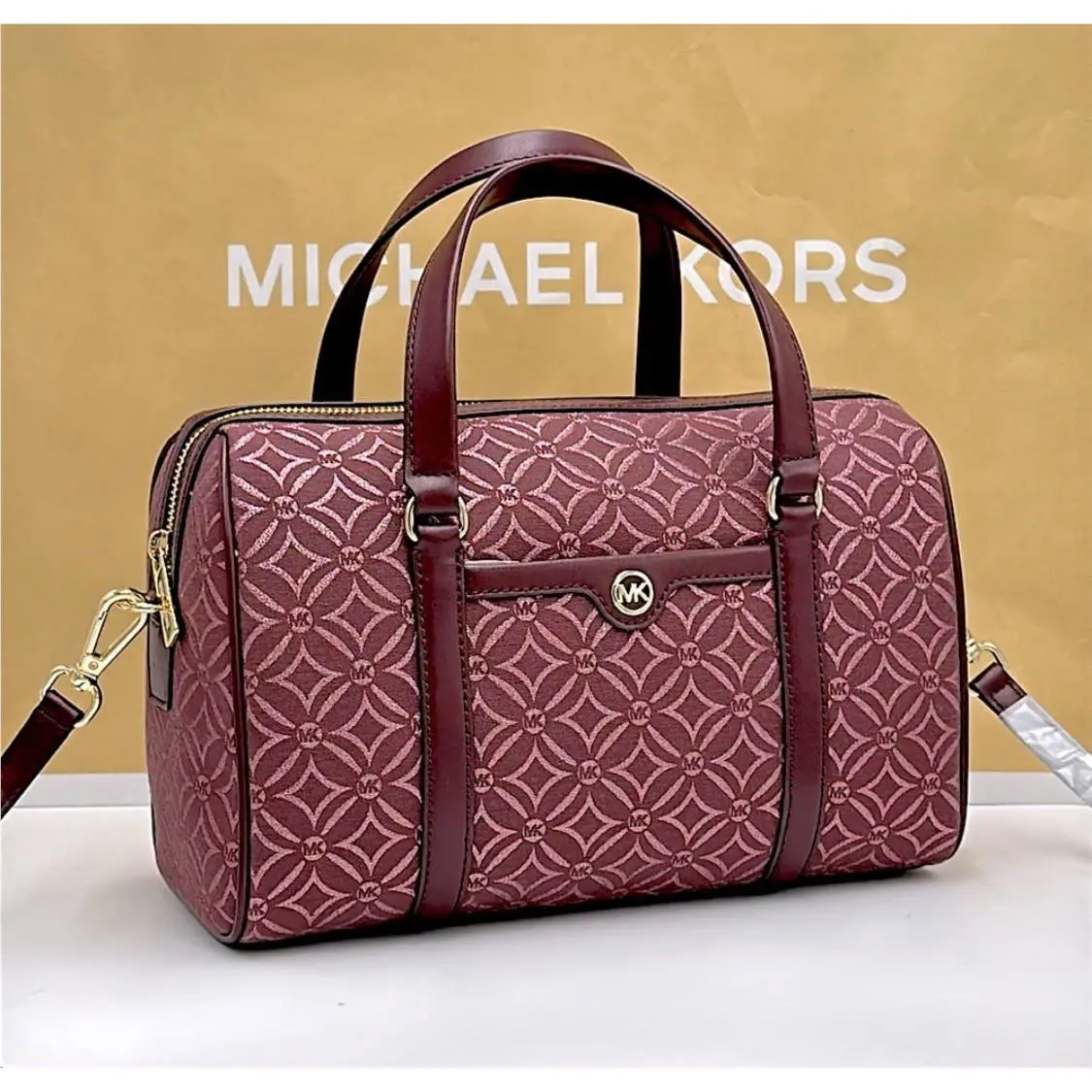 Travel MD Duffle Crossbody Bag Oxblood Multi by Michael Kors