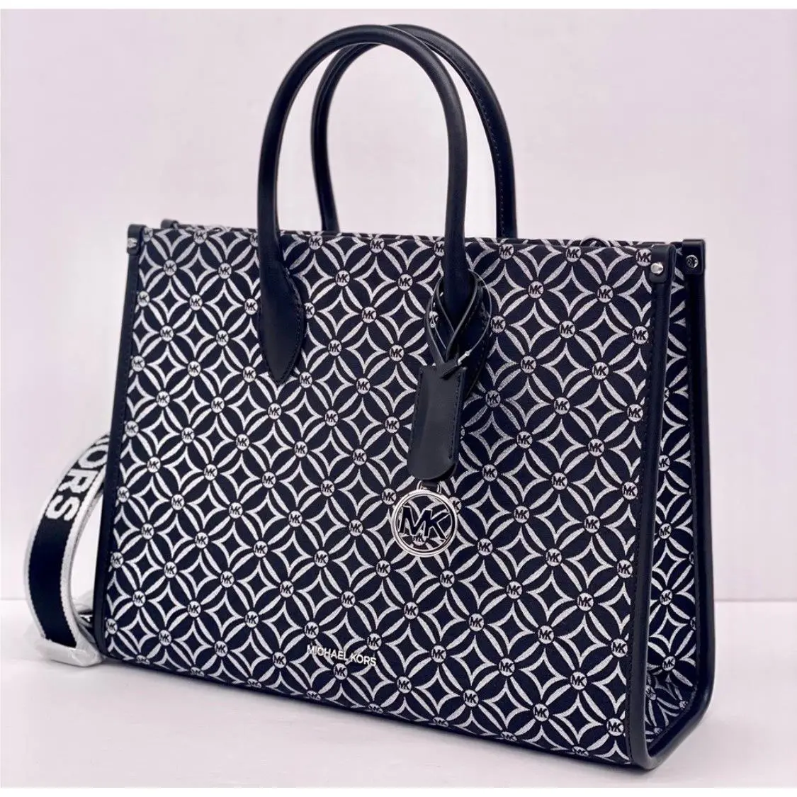 Michael Kors Mirella Medium Handbag Purse Tote Crossbody Bag In Black