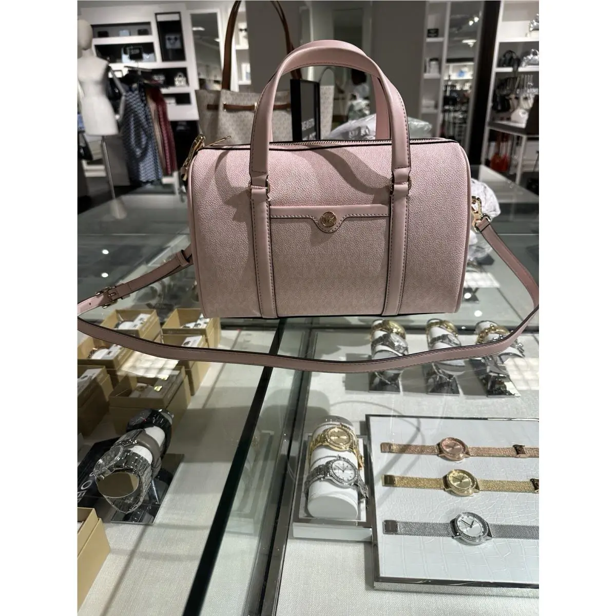 Women Medium Fashion Satchel Shoulder Crossbody Bag Handbag Pink MK by Michael Kors