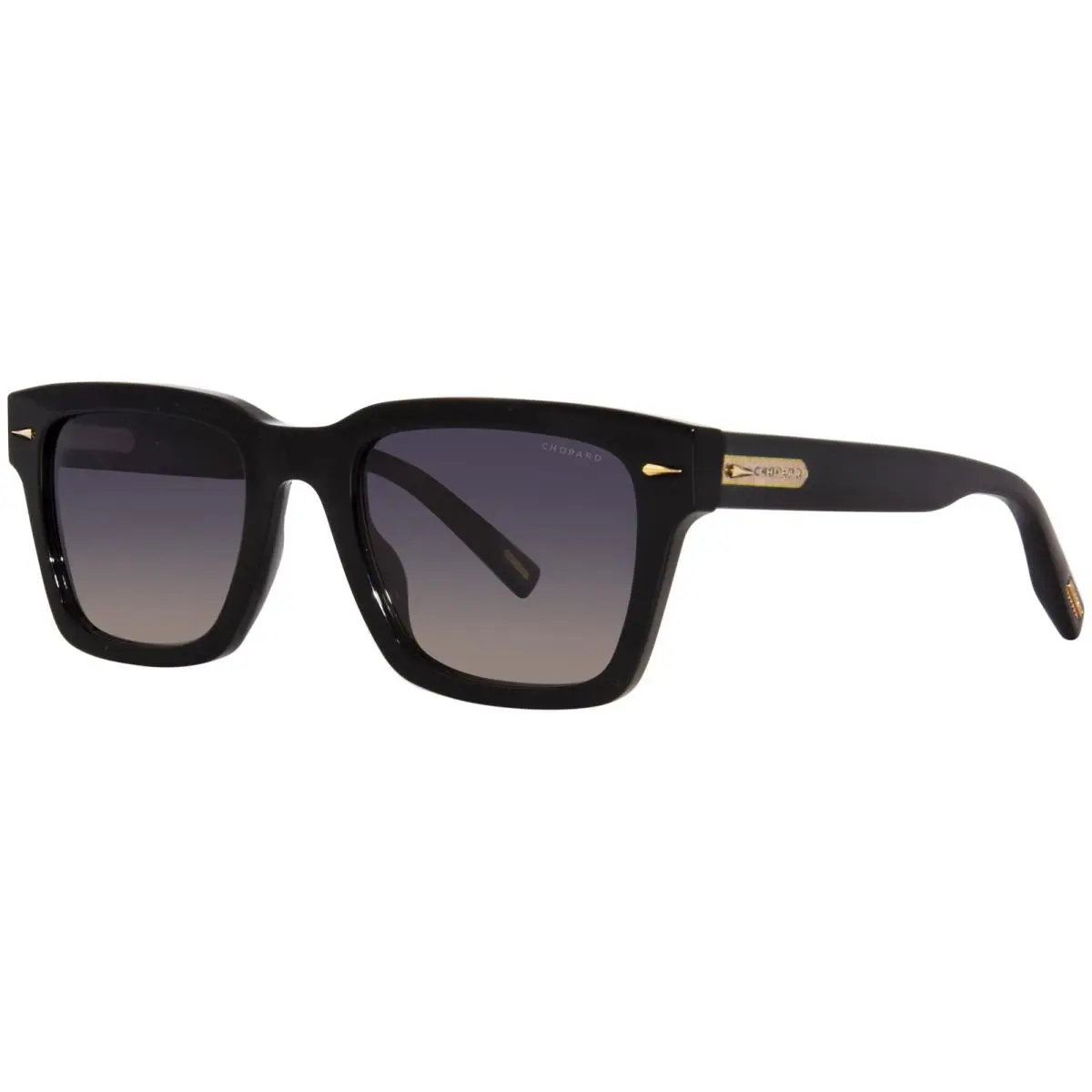 Chopard SCH337 700Z Sunglasses Men`s Black/polarized Grey Square Shape 52mm