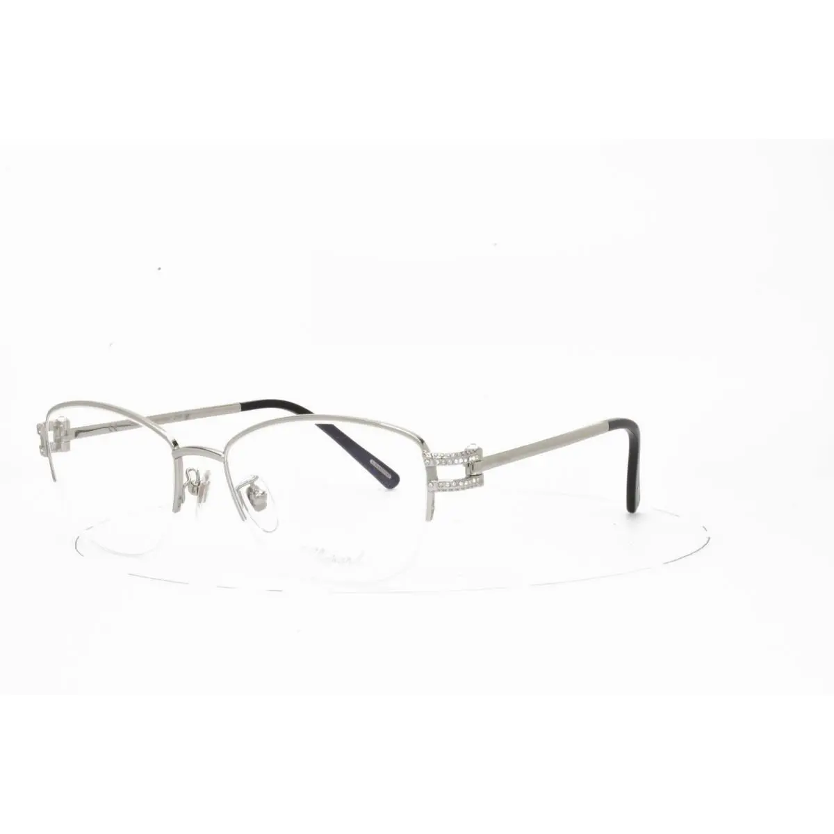 Chopard Eyeglasses Women`s 23KT Platinum Gold Plated Half Rimless 54mm