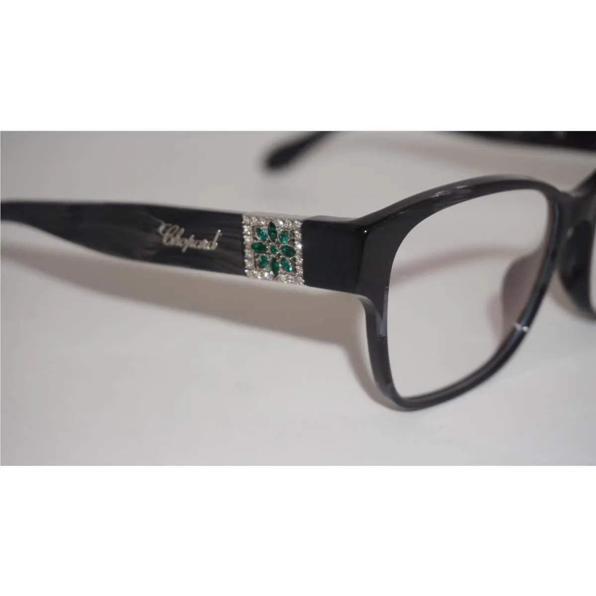 Chopard Eyeglasses Black Marble Green Crystal VCH304S 09MS 54 15 140