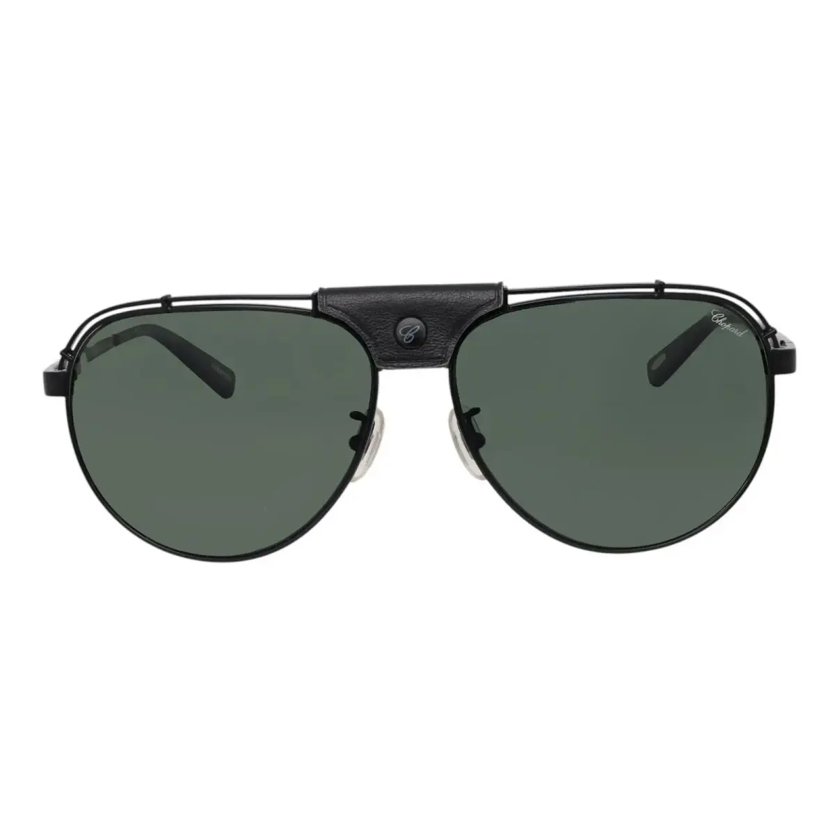 Chopard Black Titanium with Gray/green Polarized Lens Sunglasses 95221-0256