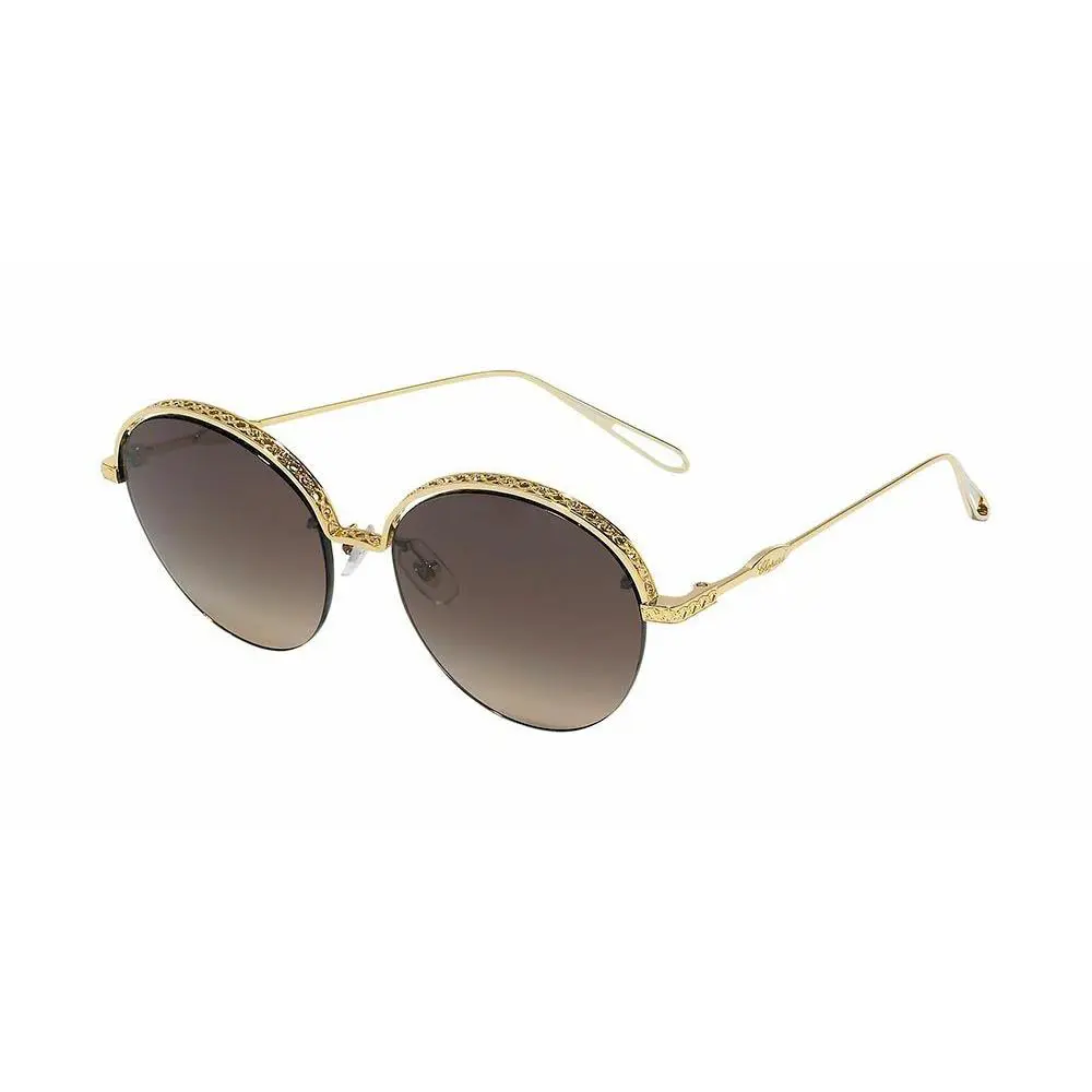 Chopard SCHD46S 300Y Shiny Rose Gold Brown Gradient Womens Sunglasses - Frame: Gold, Lens: Brown