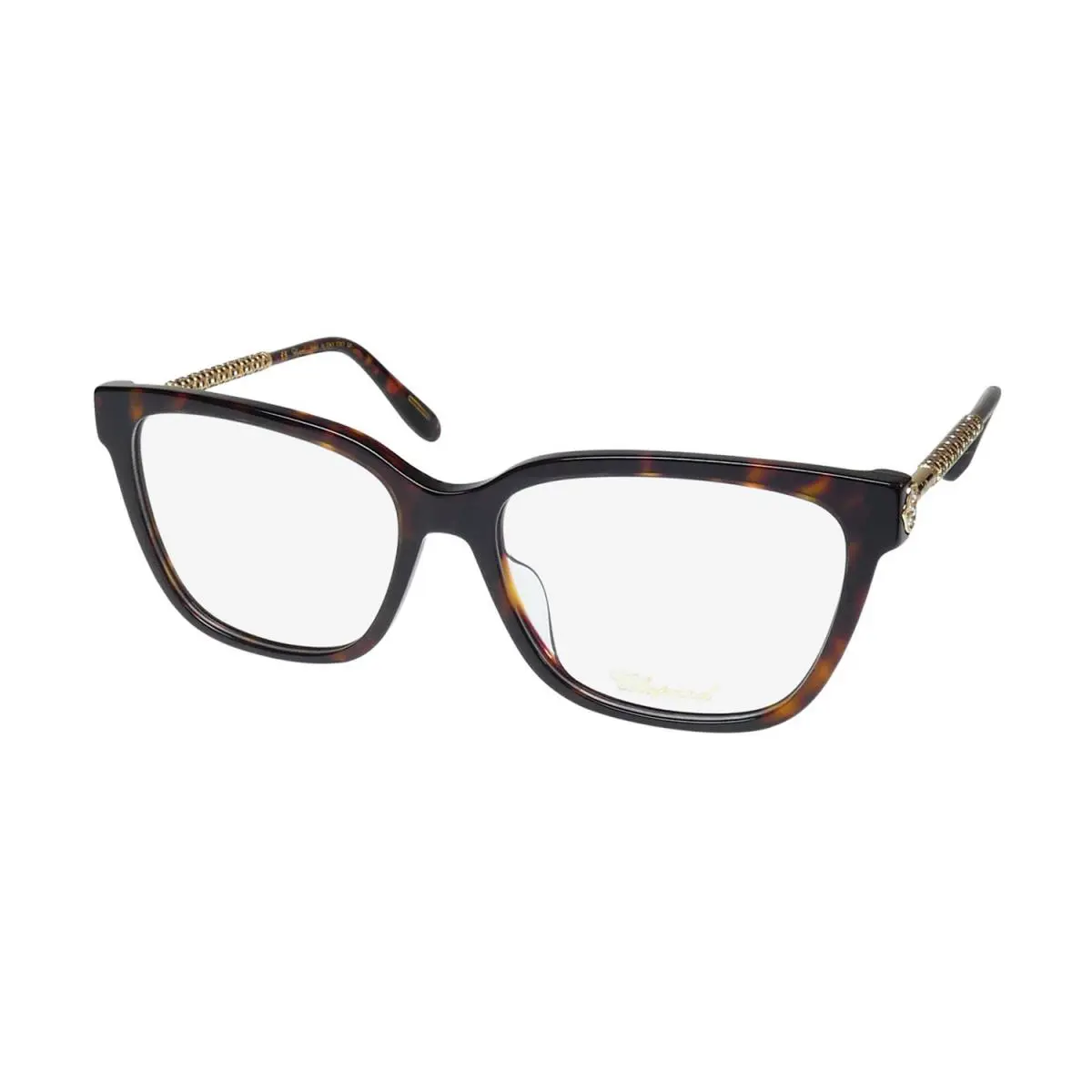 Chopard VCH333S Eyeglasses Womens Square Plastic 0743 55-16-140 Brown Italy