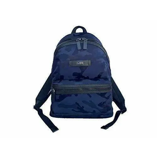 Michael Kors Kent Indigo Nylon Large Backpack Camo Navy Blue 37S0LKNB2U