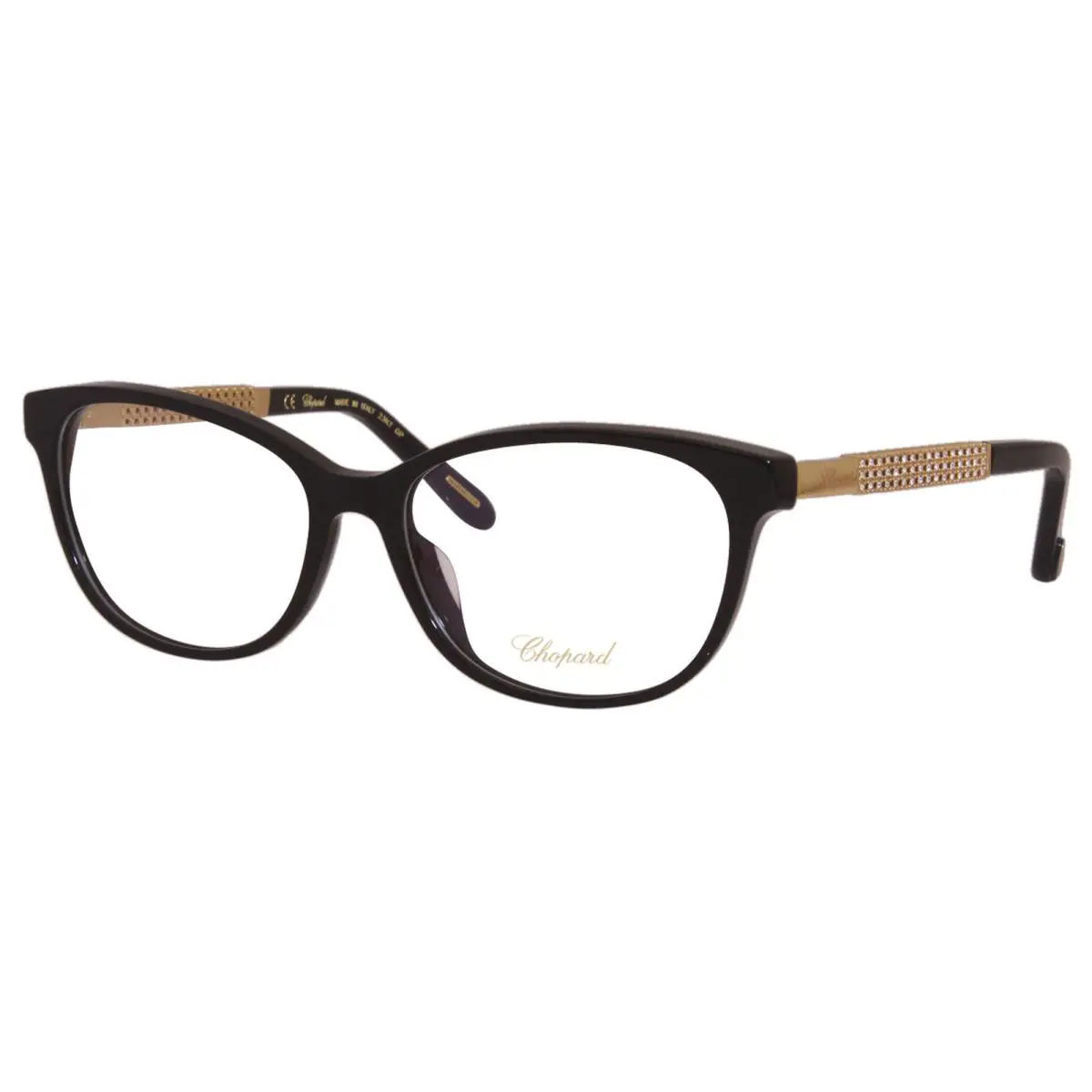 Chopard VCH281S 0700 Eyeglasses Women`s 23KT Black Full Rim Optical Frame 56mm - Frame: Black