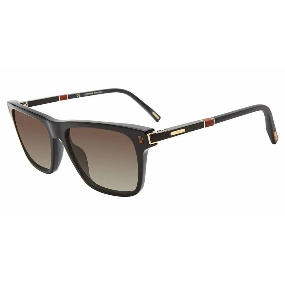 Chopard Sunglasses SCH312 700P Black Carbon Fiber Wood Polarized Grey Lens - Frame: Black, Lens: Gray, Manufacturer: Black Yellow / Brown Blue