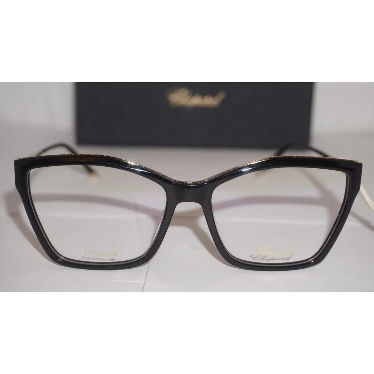 Chopard Eyeglasses Black Gold Crystal VCH321S 0BLK 56 16 135