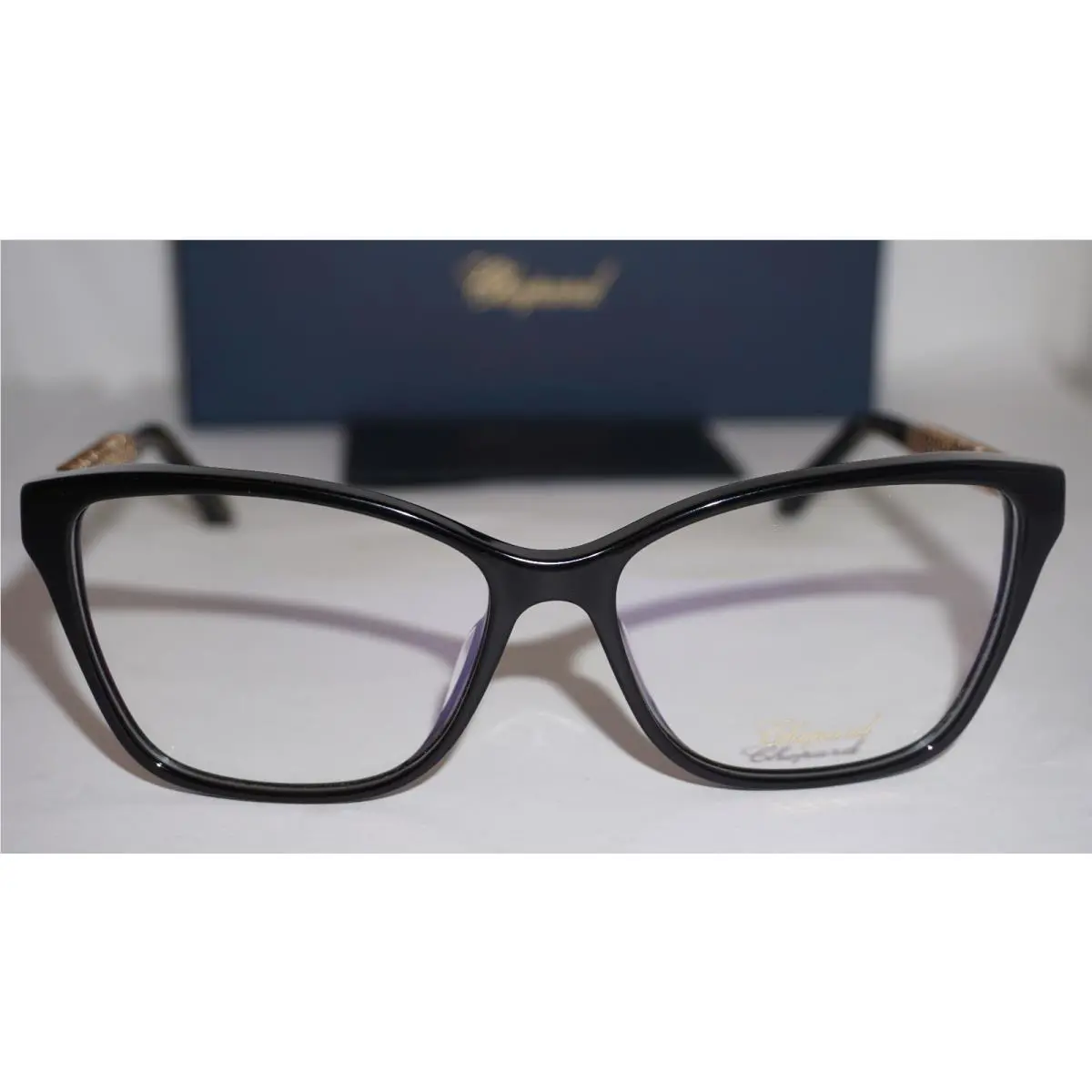 Chopard Eyeglasses Black Gold Crystal VCH282S 700Y 56 15 135