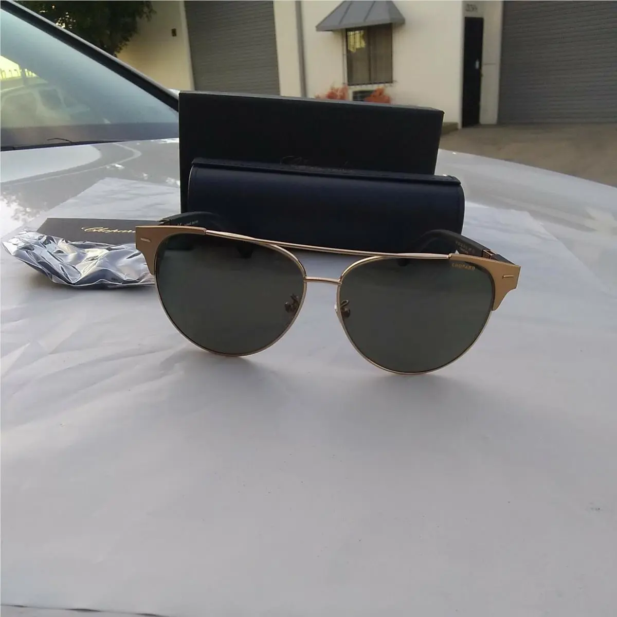 Chopard Polarized Sunglasses schc32 60/13 Gold Black Frame