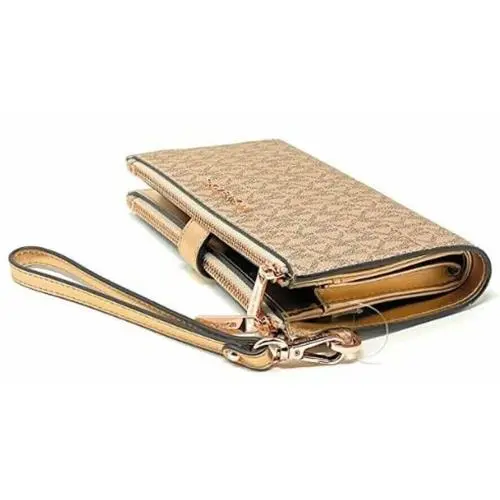 Michael Kors Jet Set Travel Large Double Zip Wristlet Rose Gold 35H1RTVW3V