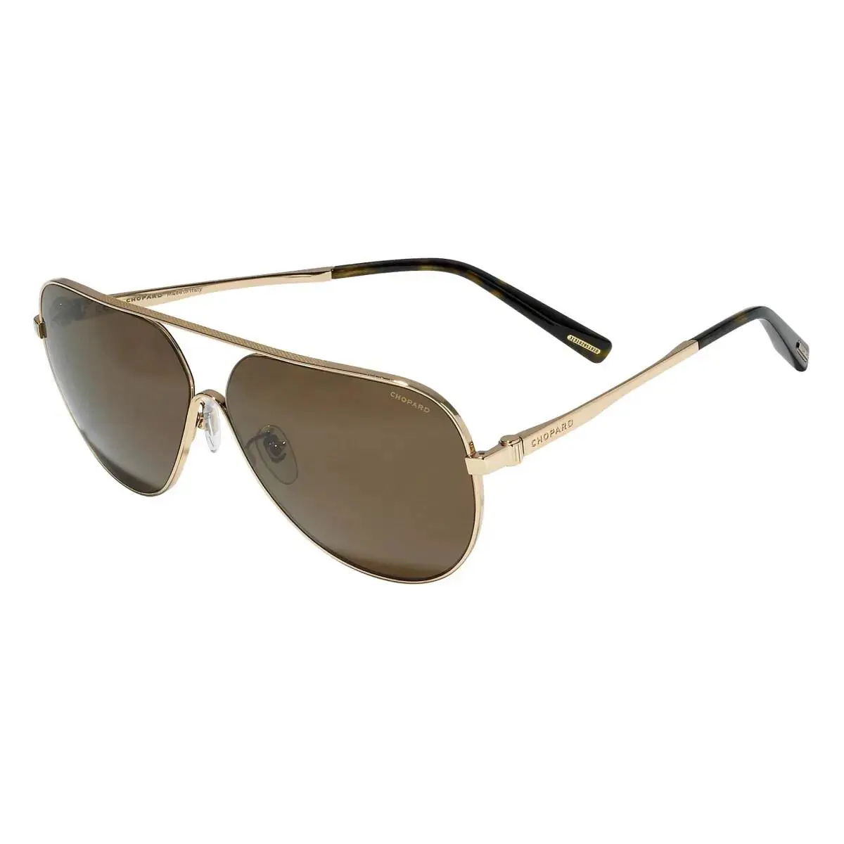 Chopard Mens SCHC30 300Z Shiny Gold/brown Lens Sunglasses 63mm - Frame: Gold, Lens: Brown