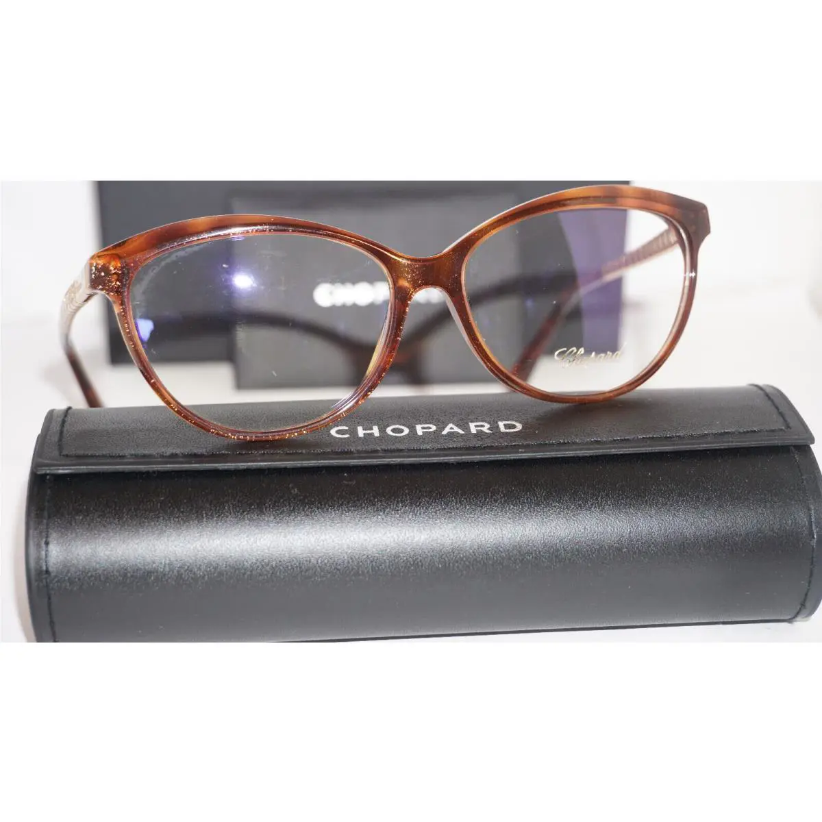 Chopard Eyeglasses Havana Gold Crystal VCH242S OG14 55 15 135