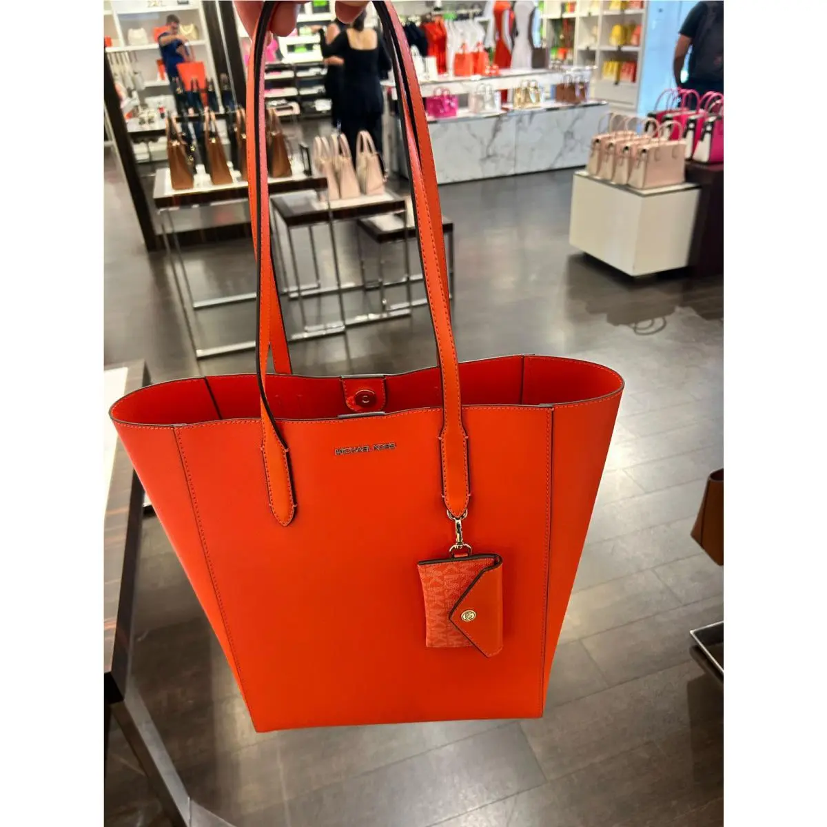 Michael Kors Vincent Lady Large Purse Shoulde Leather Tote Bag Handbag Red Clay