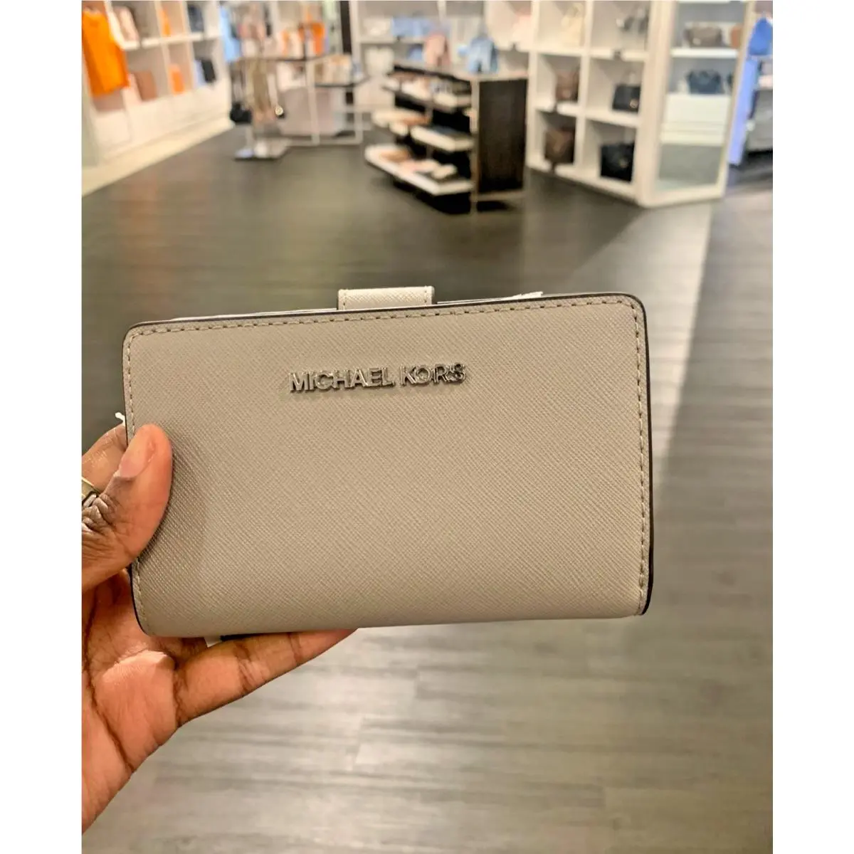 Medium Crossgrain Leather Wallet Galaxy Blue by Michael Kors