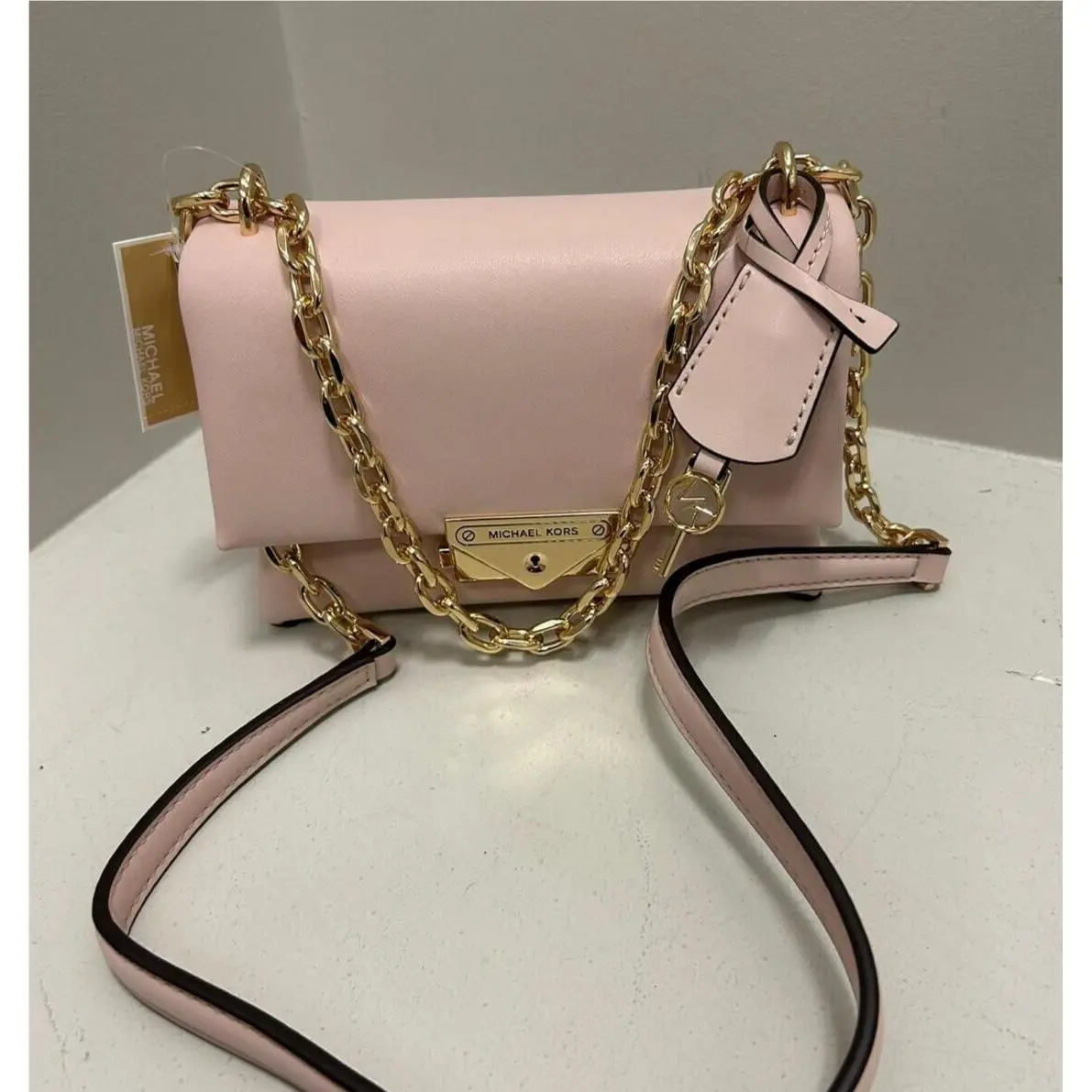 Michael Kors Cece Chain Small Shoulder Bag Crossbody Purse Handbag Powder Blush