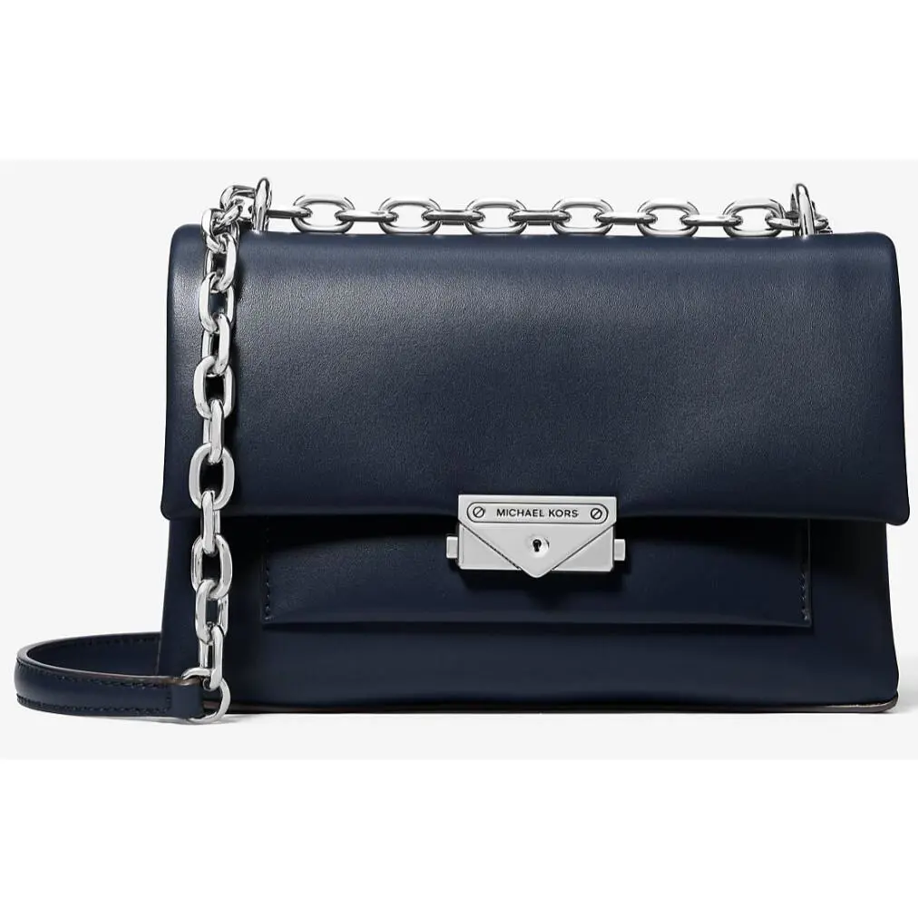 Michael Kors Cece Medium Shoulder Bag Navy Leather 35S3S0EF8O